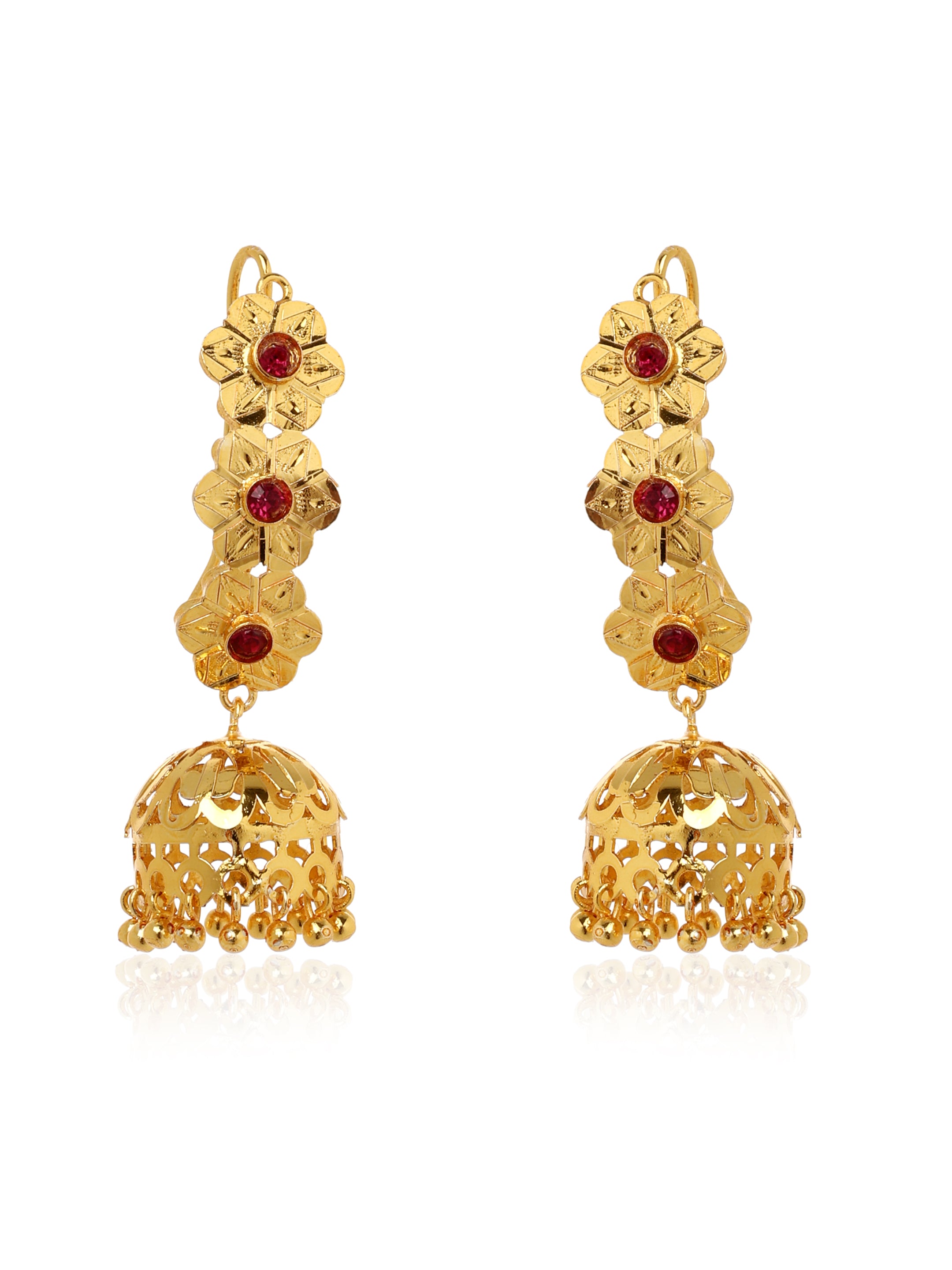 Ruhi Gold Tone Silver Earrings