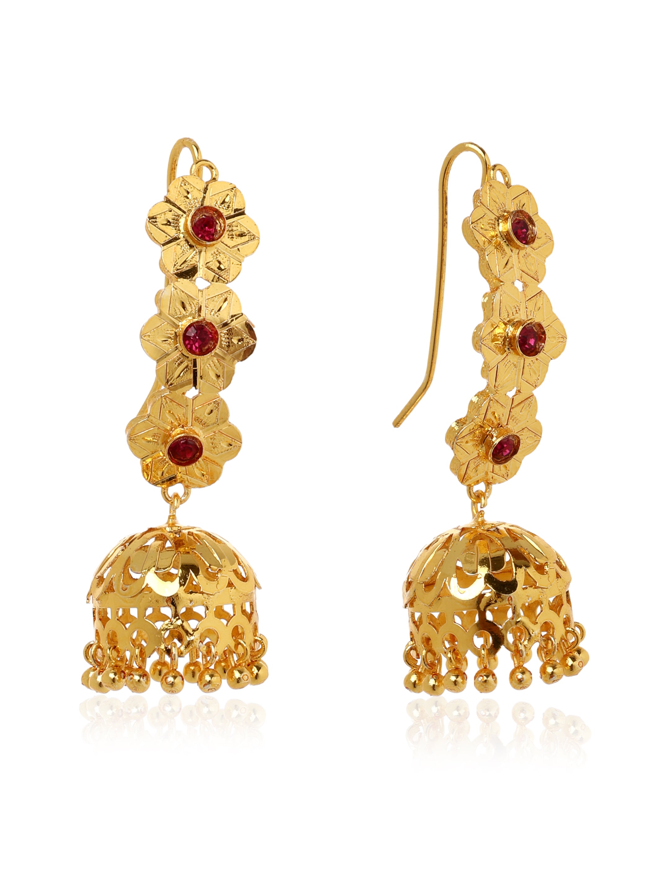 Ruhi Gold Tone Silver Earrings
