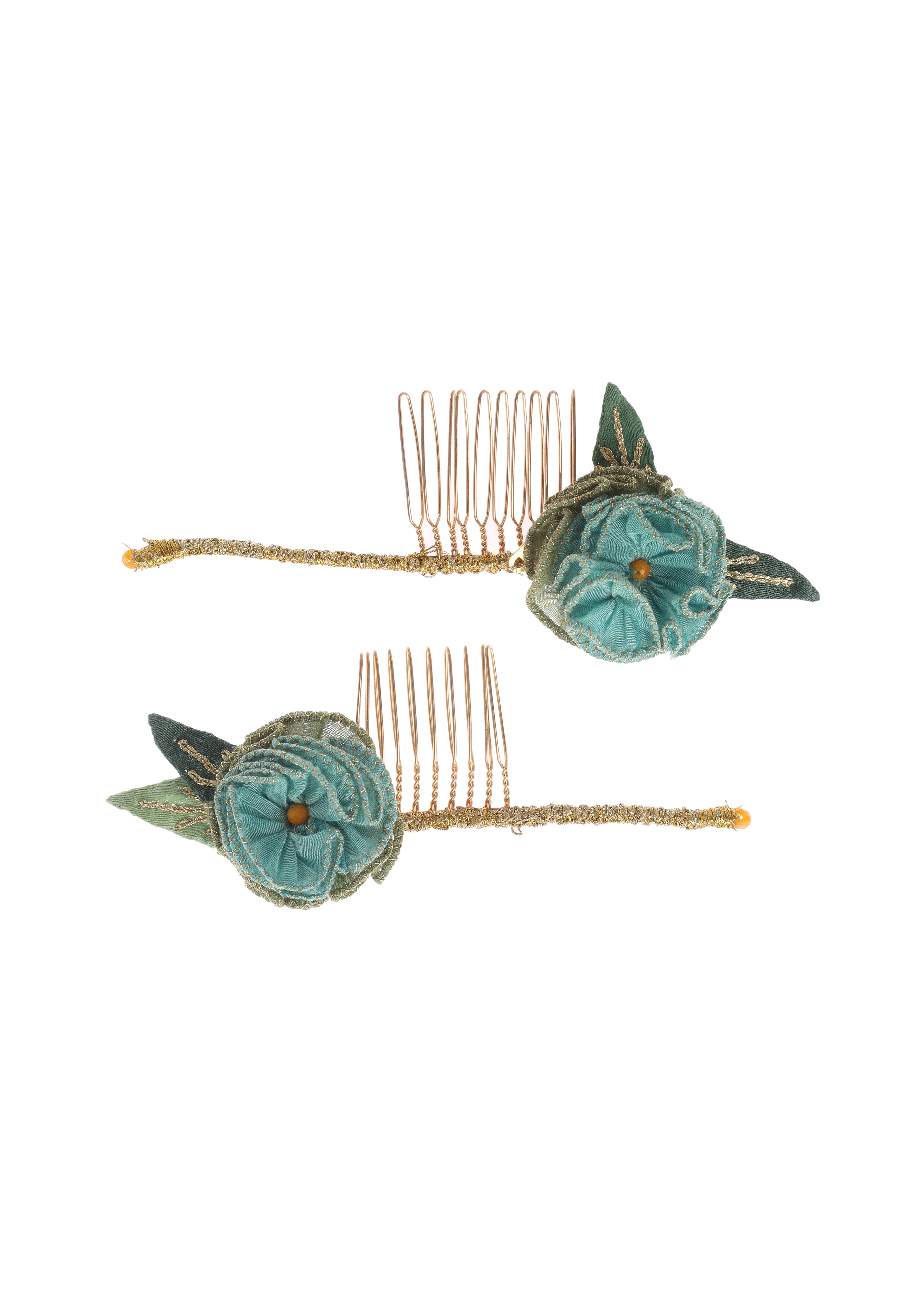 Lapisa Blue Floral Comb Clip- Set of 2