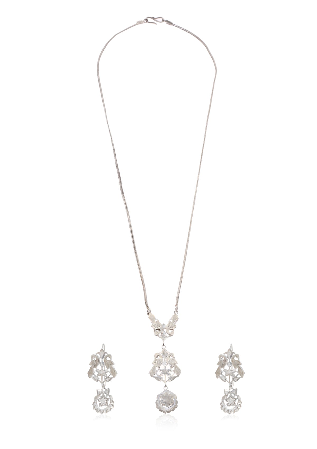 Abhilasha Silver Necklace & Earrings Set