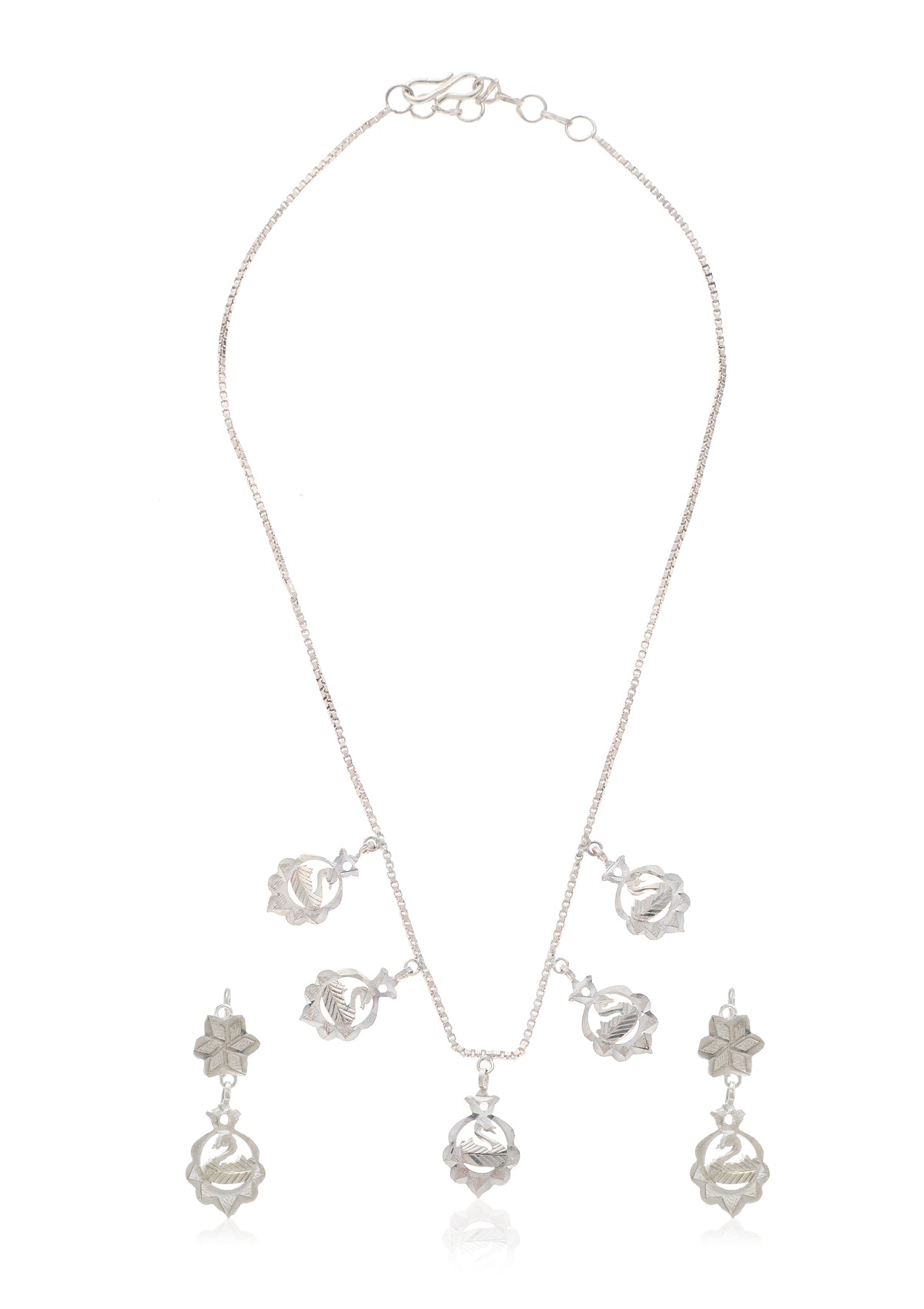 Anandi Silver Necklace & Earrings Set