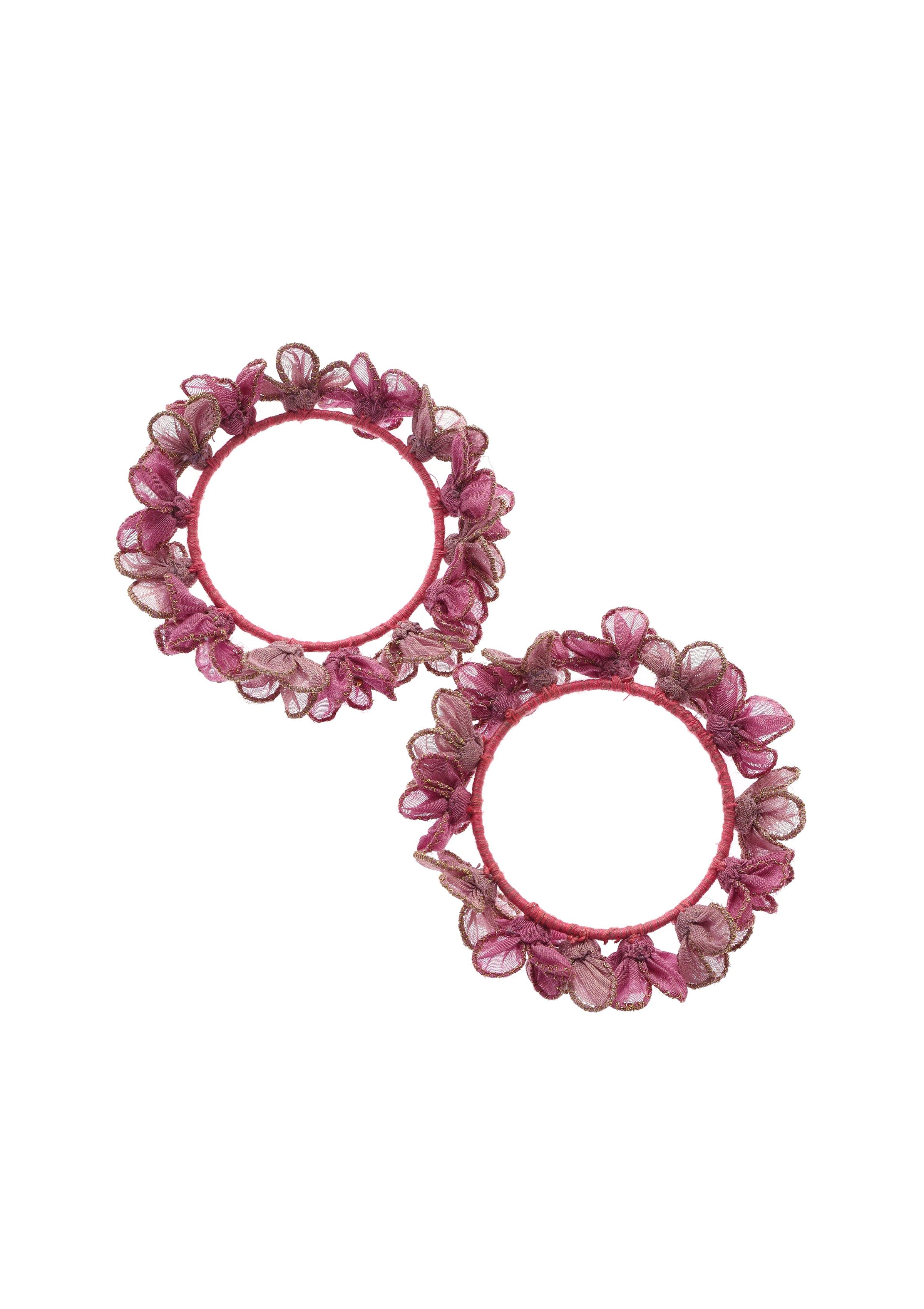 Wine Floral Bangle - Set of 2