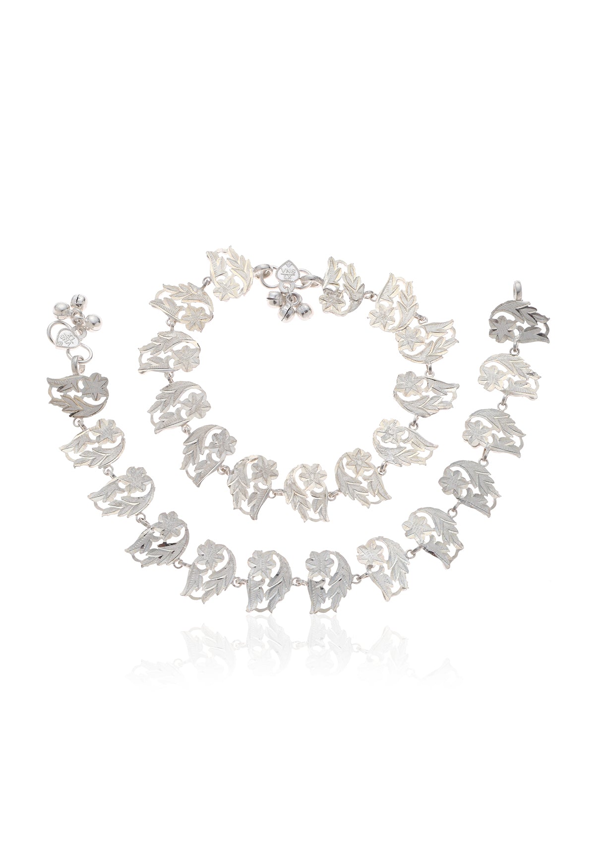 Usha Handmade Silver Anklets