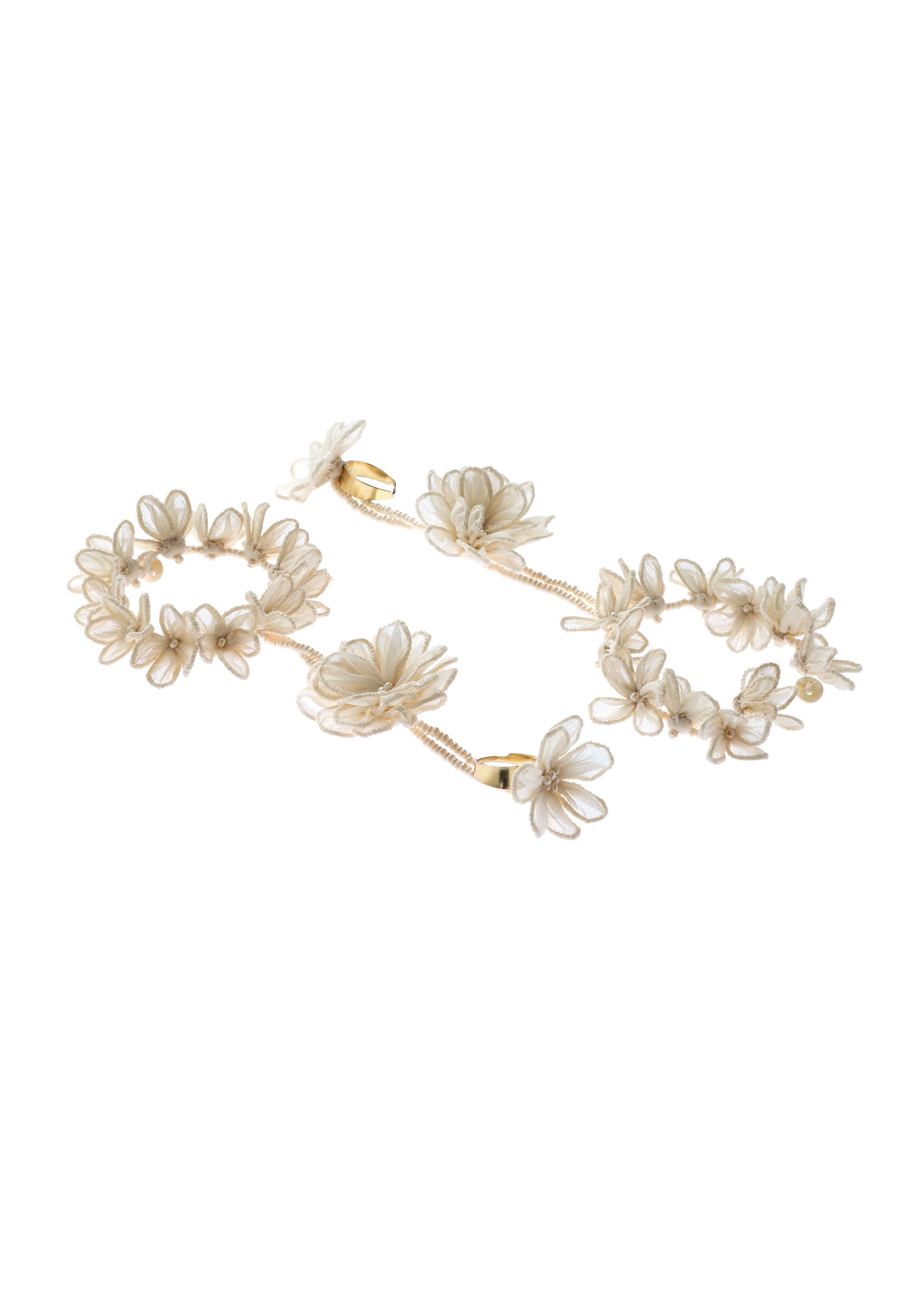 Selene Floral Hathphool Bracelet Ring