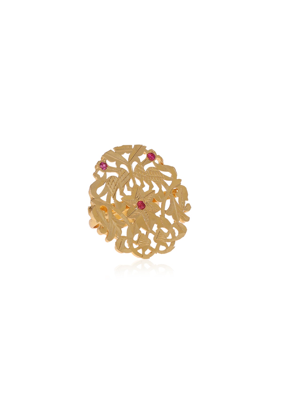 Shubhra Gold Tone Silver Ring