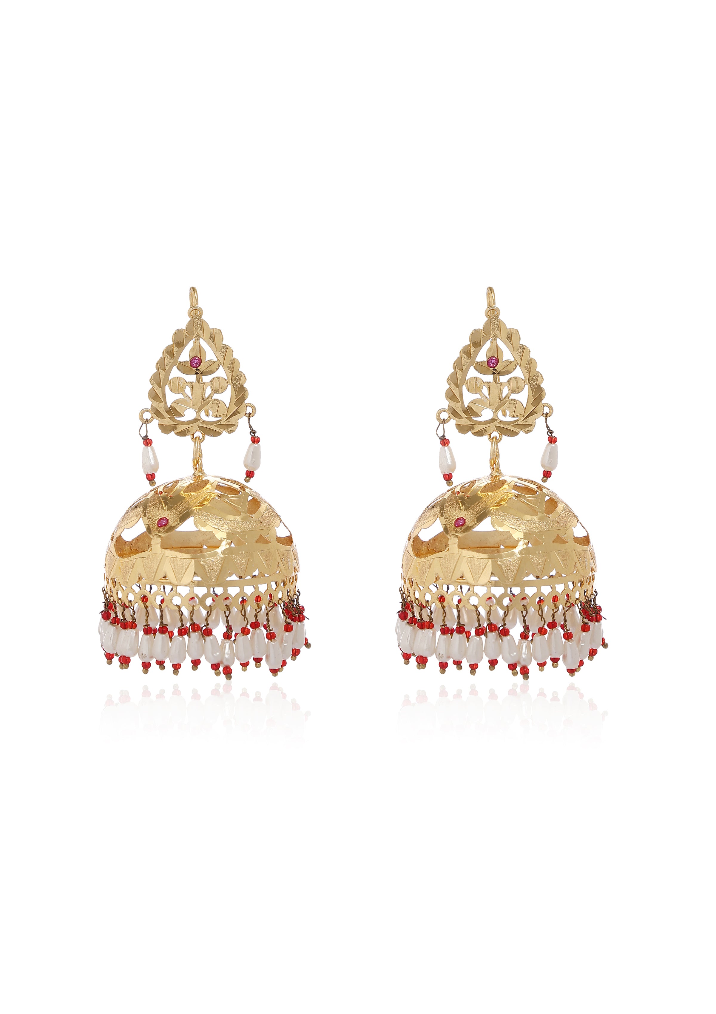 Suraiya Gold Tone Silver Jhumki