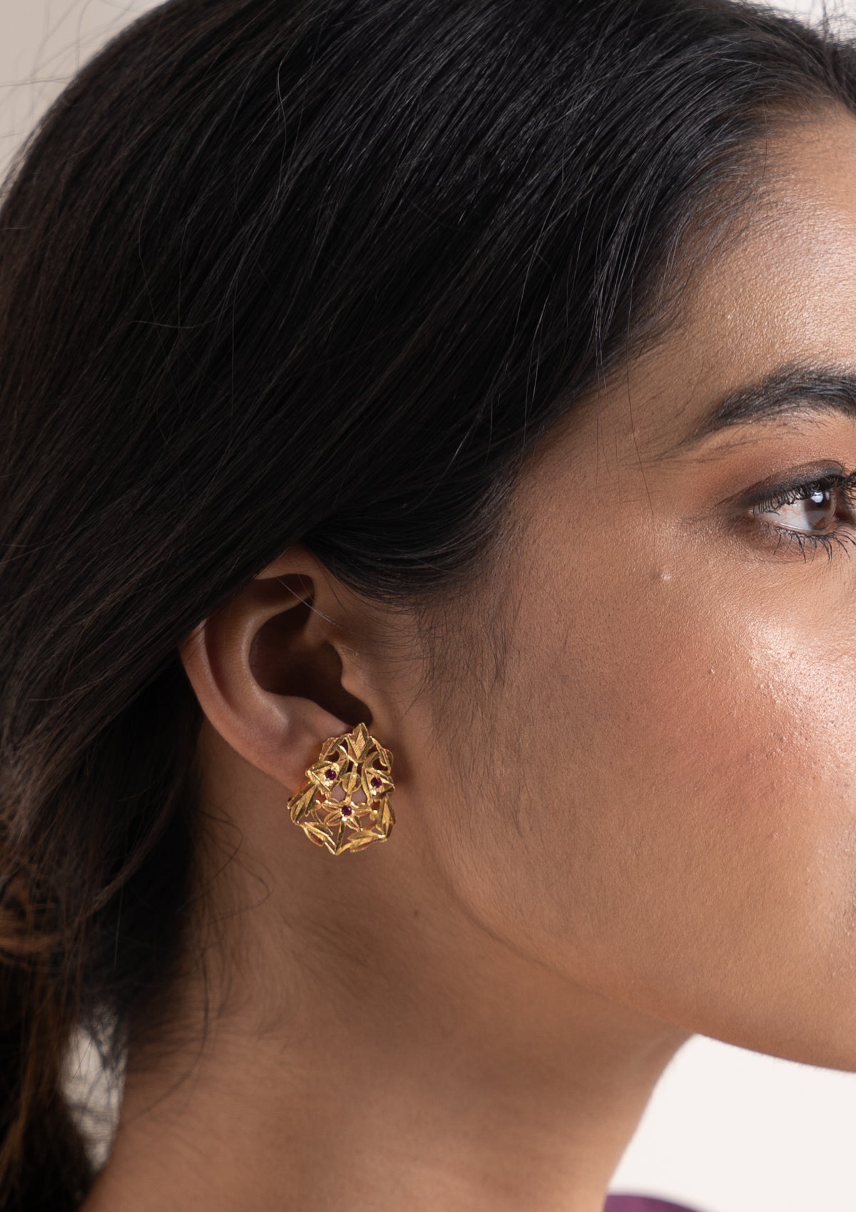 Ada Gold Tone Silver Studs