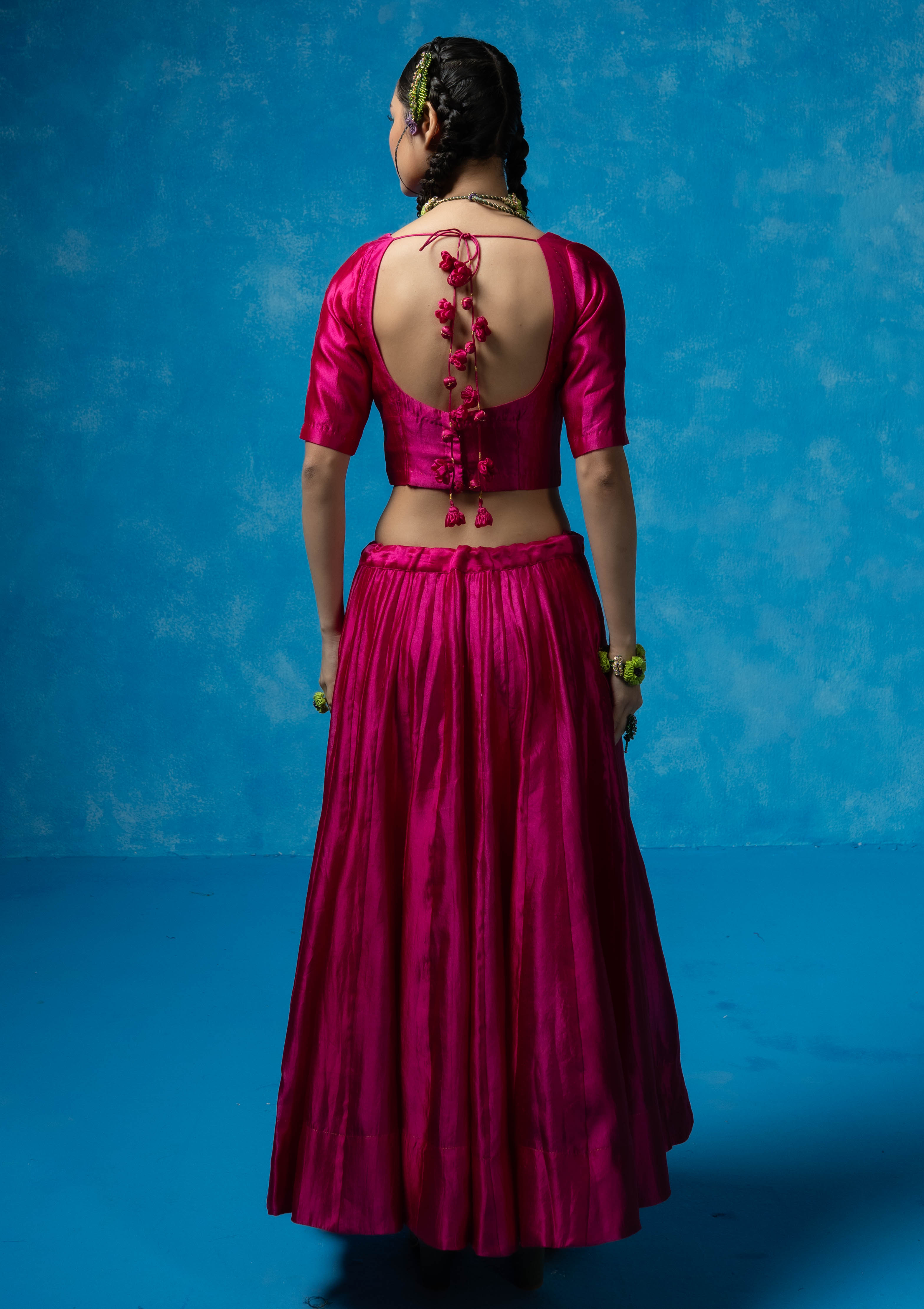 Rubab Silk Blouse & Skirt Set