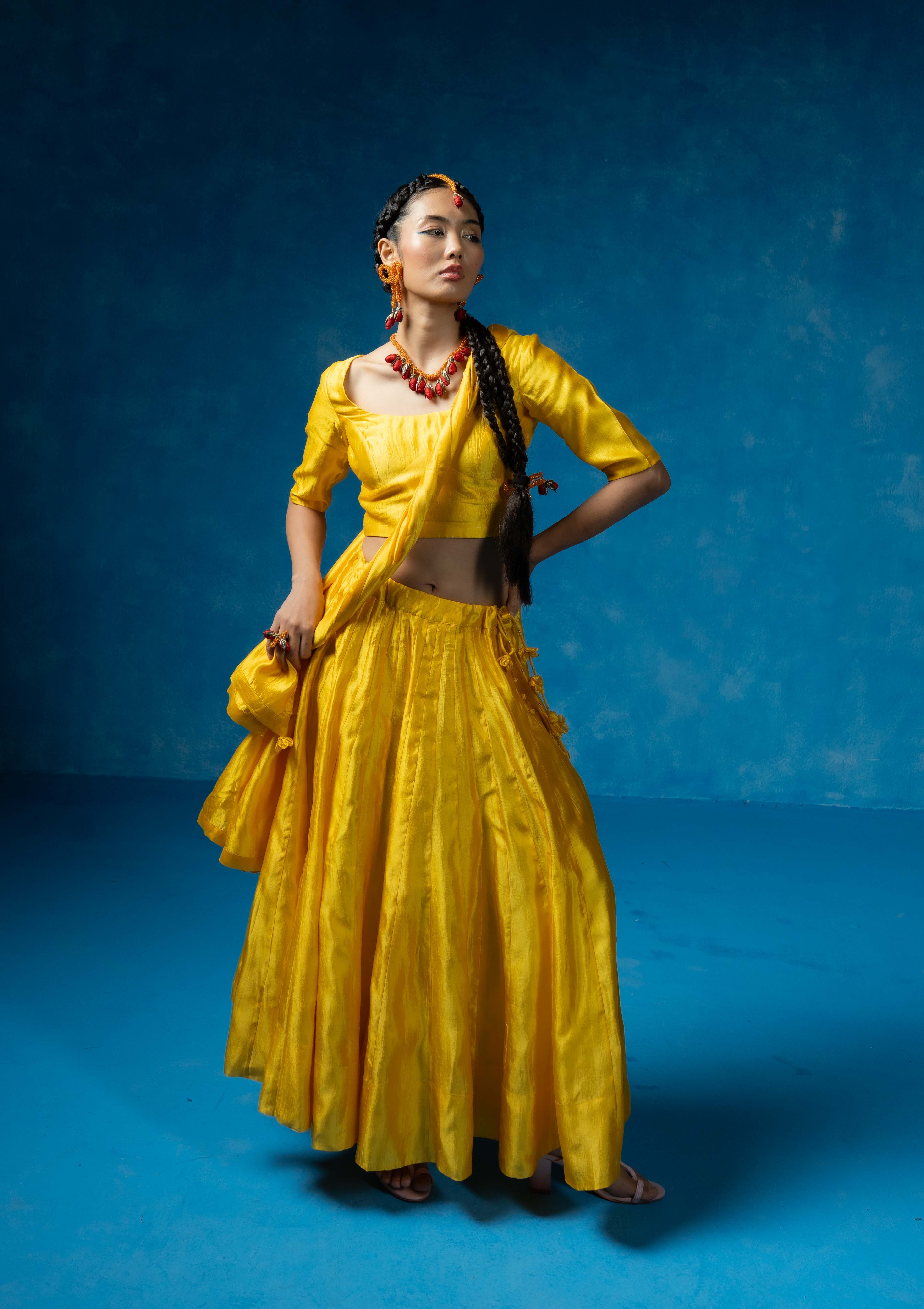 Palash Blouse,Skirt & Dupatta Set