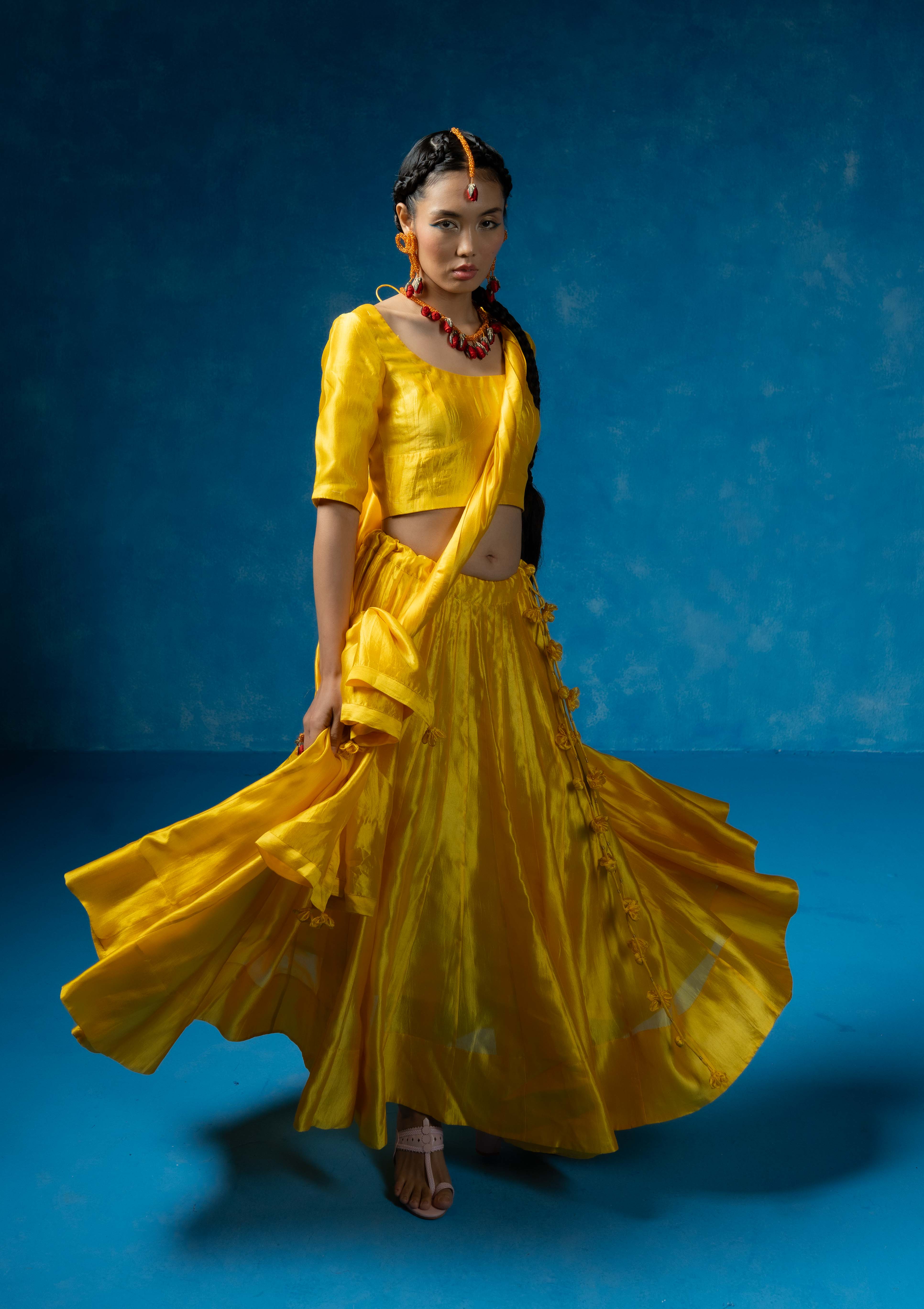 Palash Blouse,Skirt & Dupatta Set