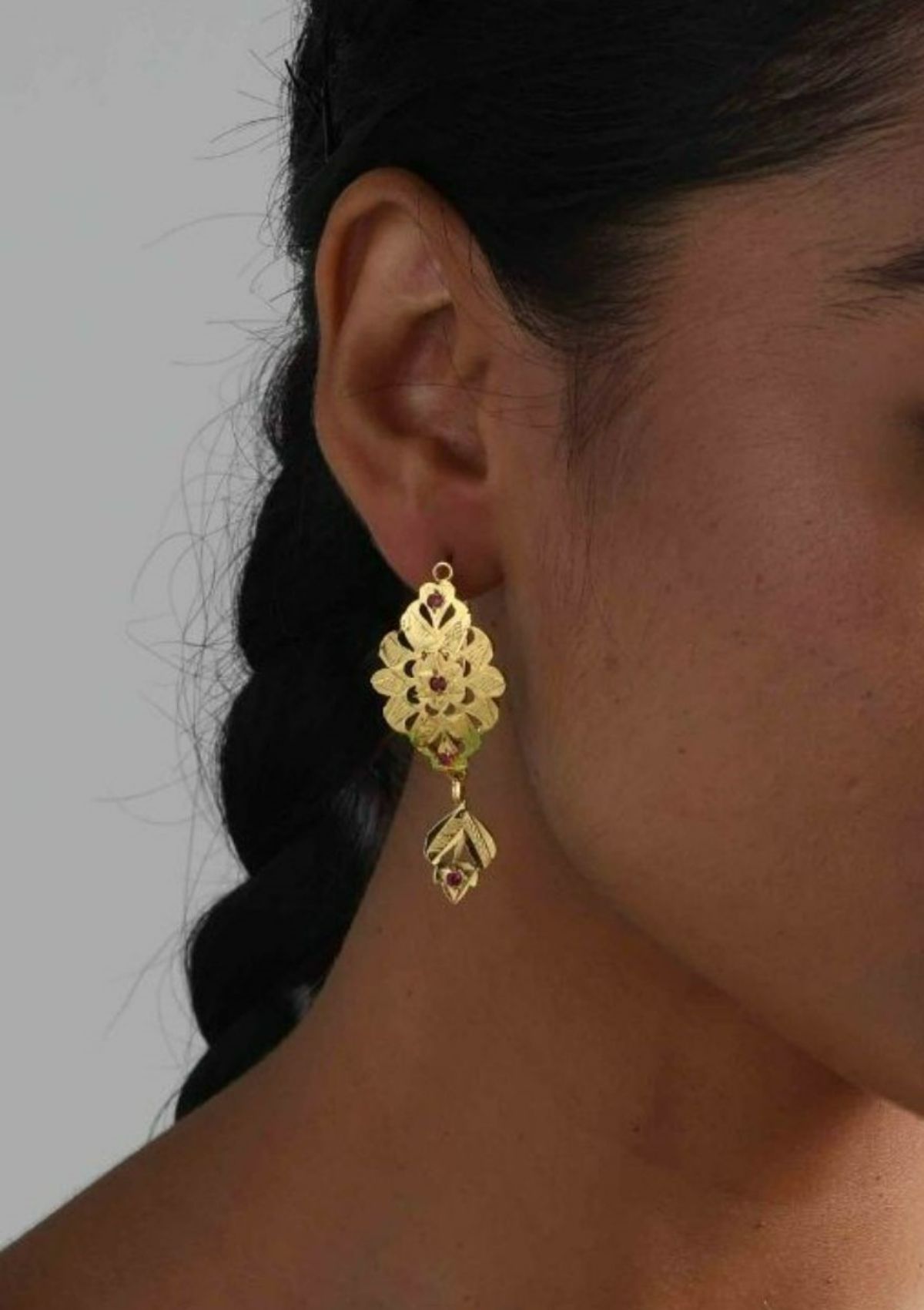 Ambi Gold Tone Silver Earrings