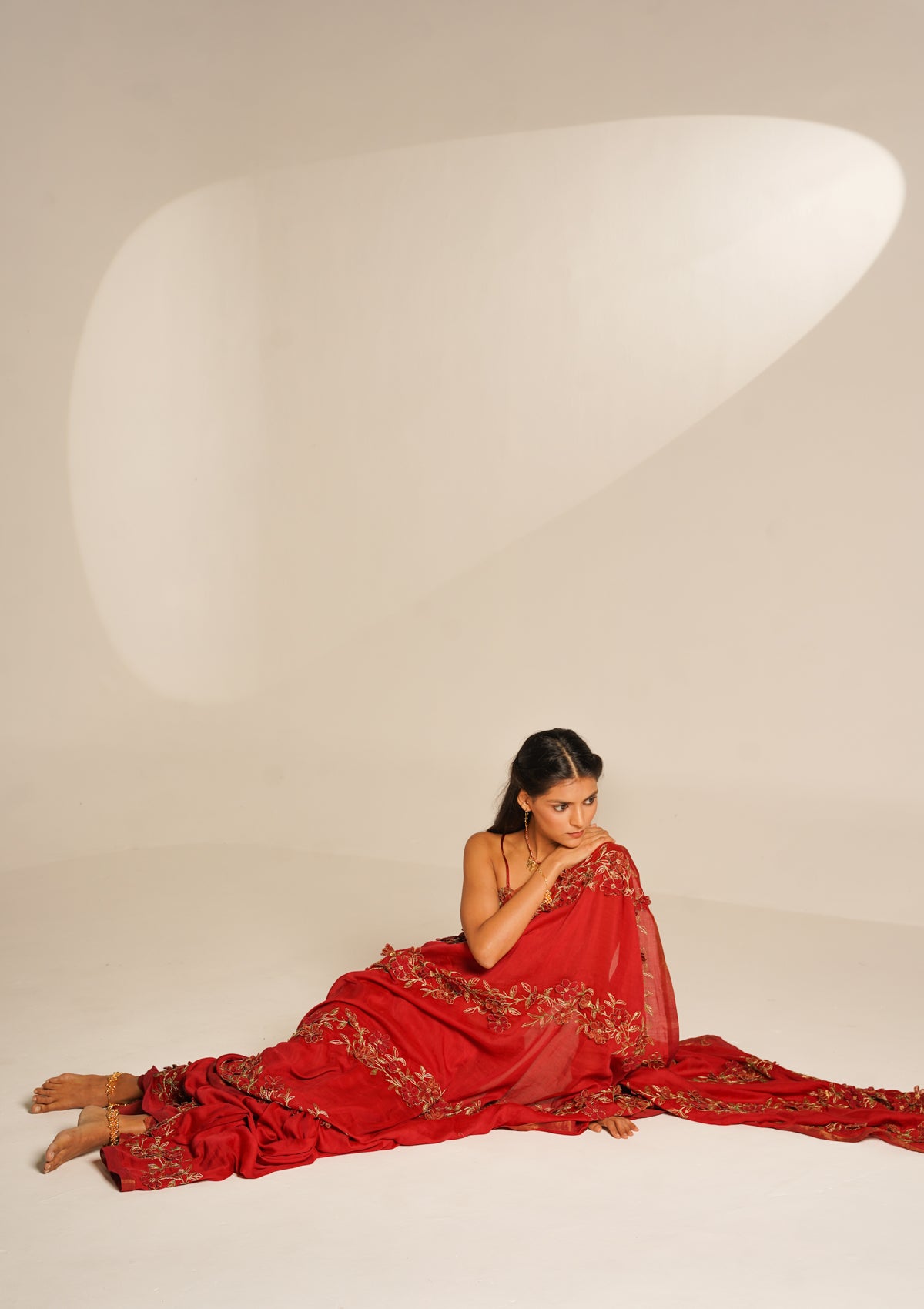 Amore Red Floral Saree