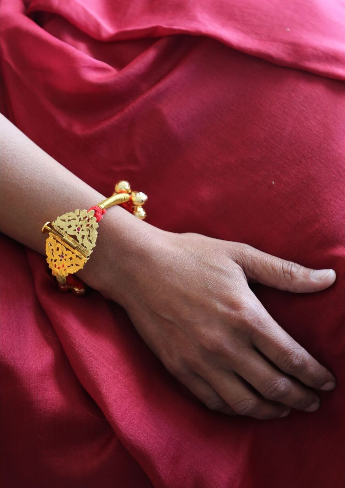 Bala Pahuchi Handmade Gold Tone Silver Bracelet