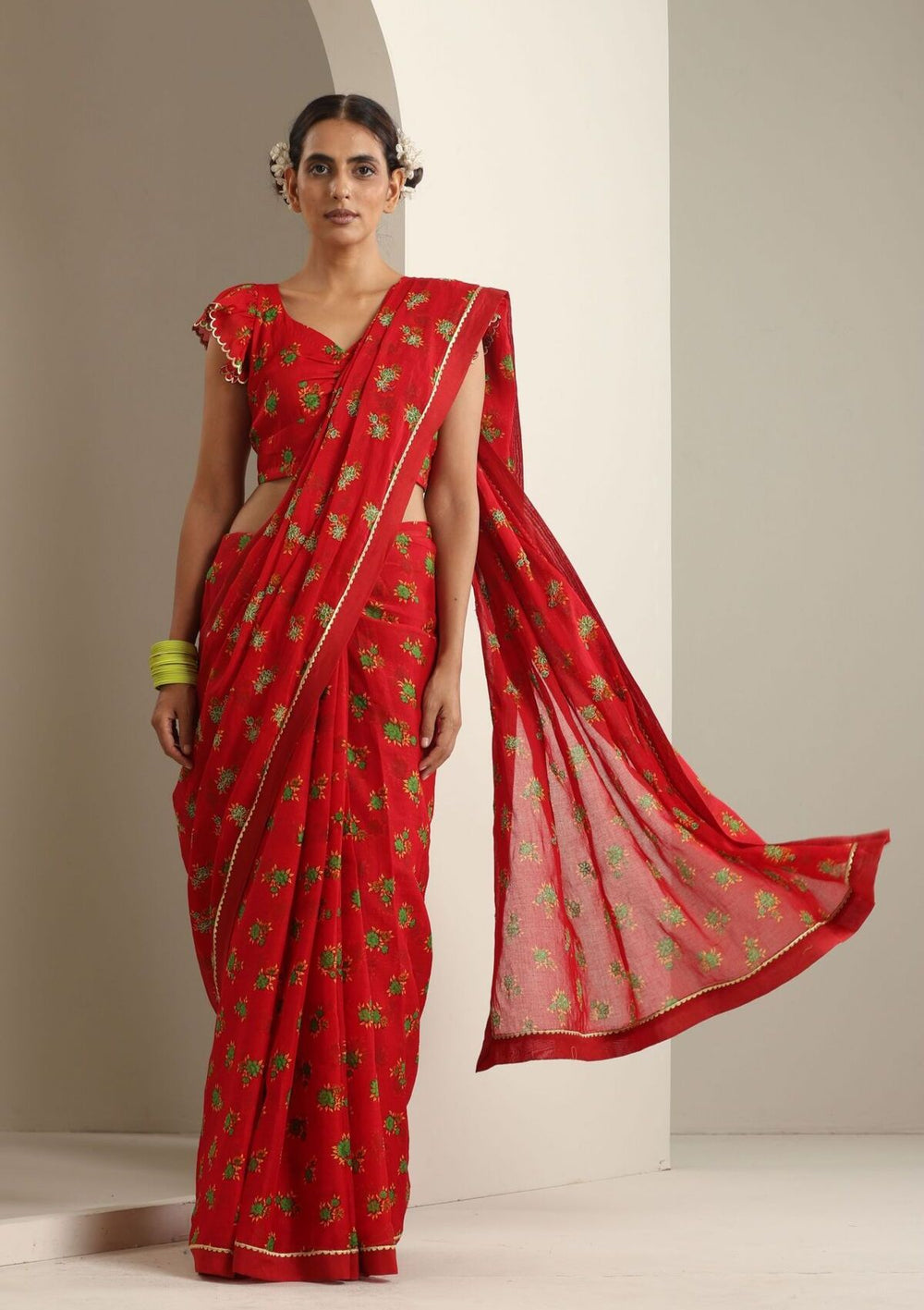 Rampur Yellow Chintz Saree