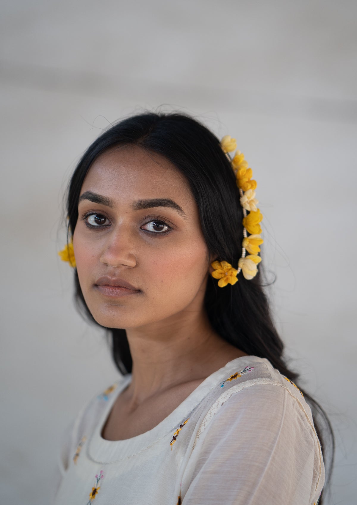 Bassoon Yellow Textile Earrings