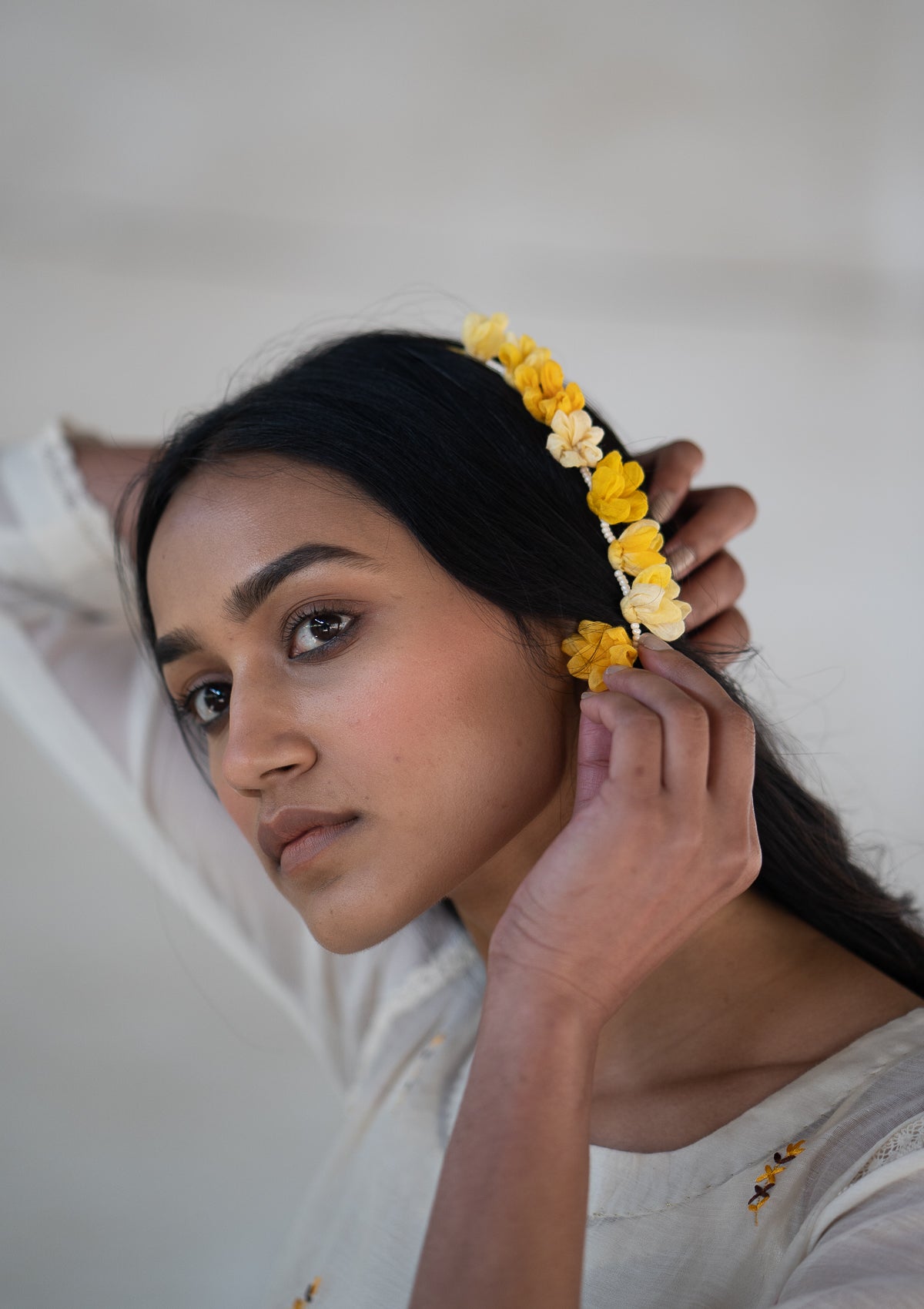 Bassoon Yellow Textile Earrings