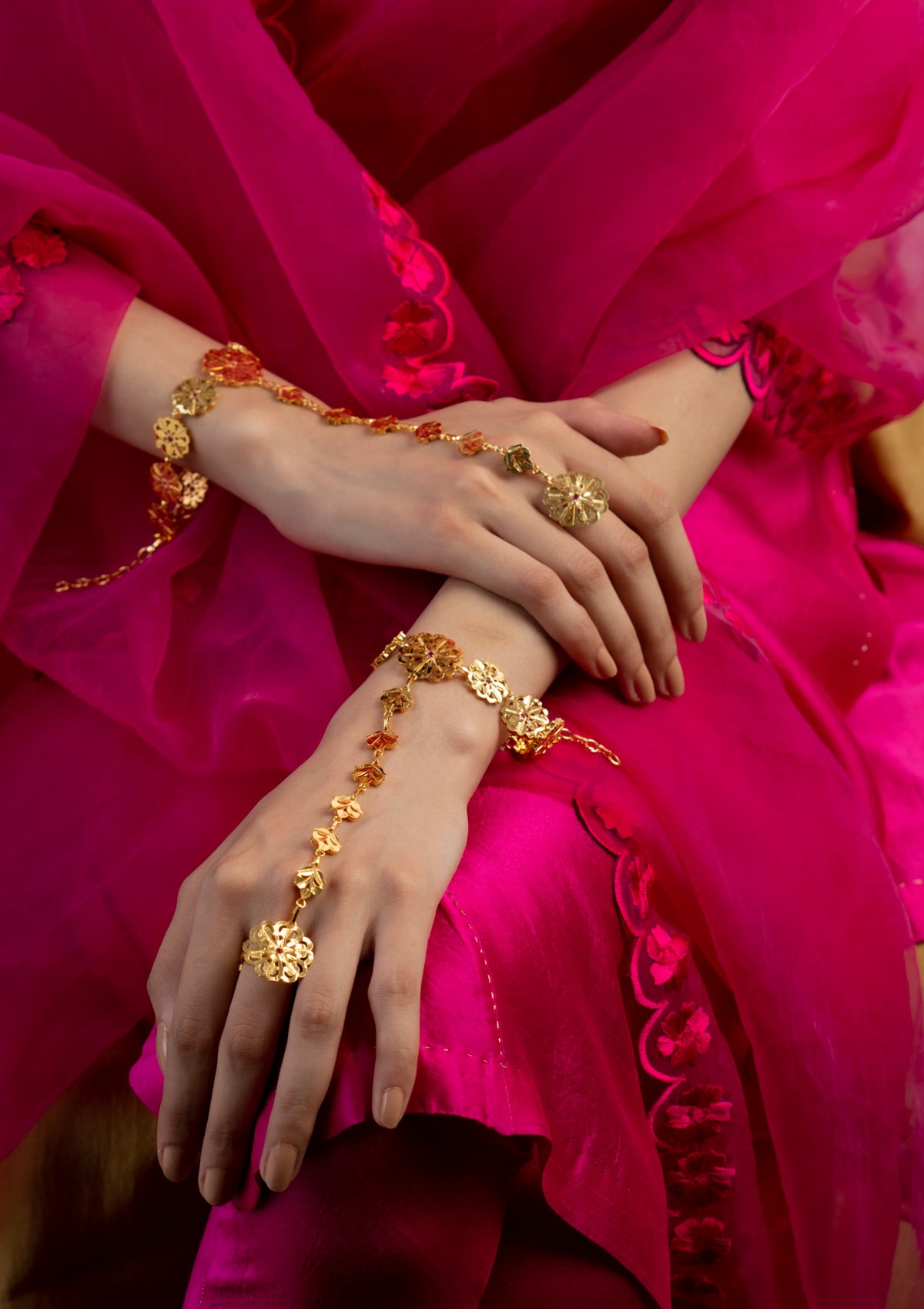 Bindu Gold Tone Silver Bracelet