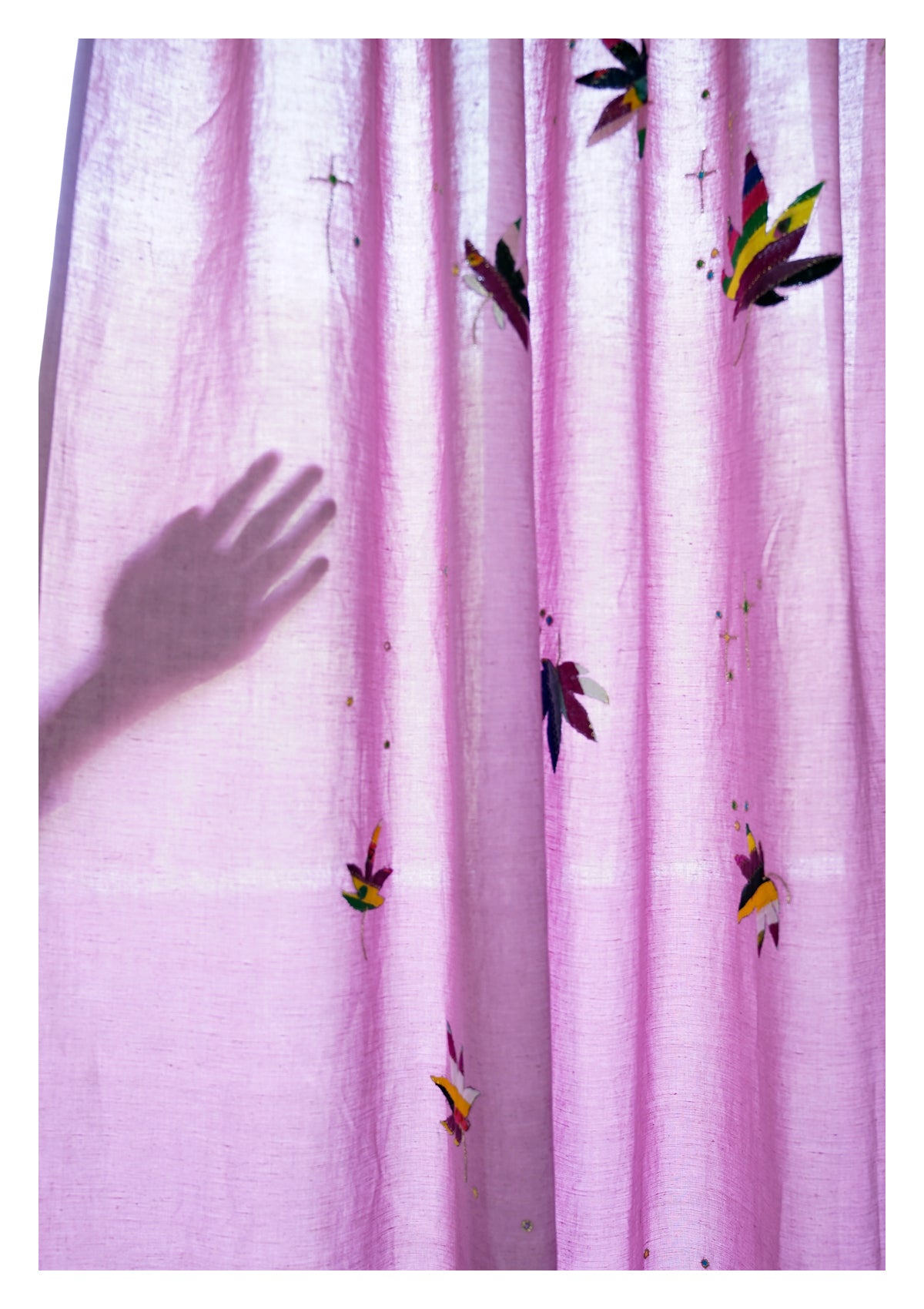 Cannabis Lavender Linen Curtain