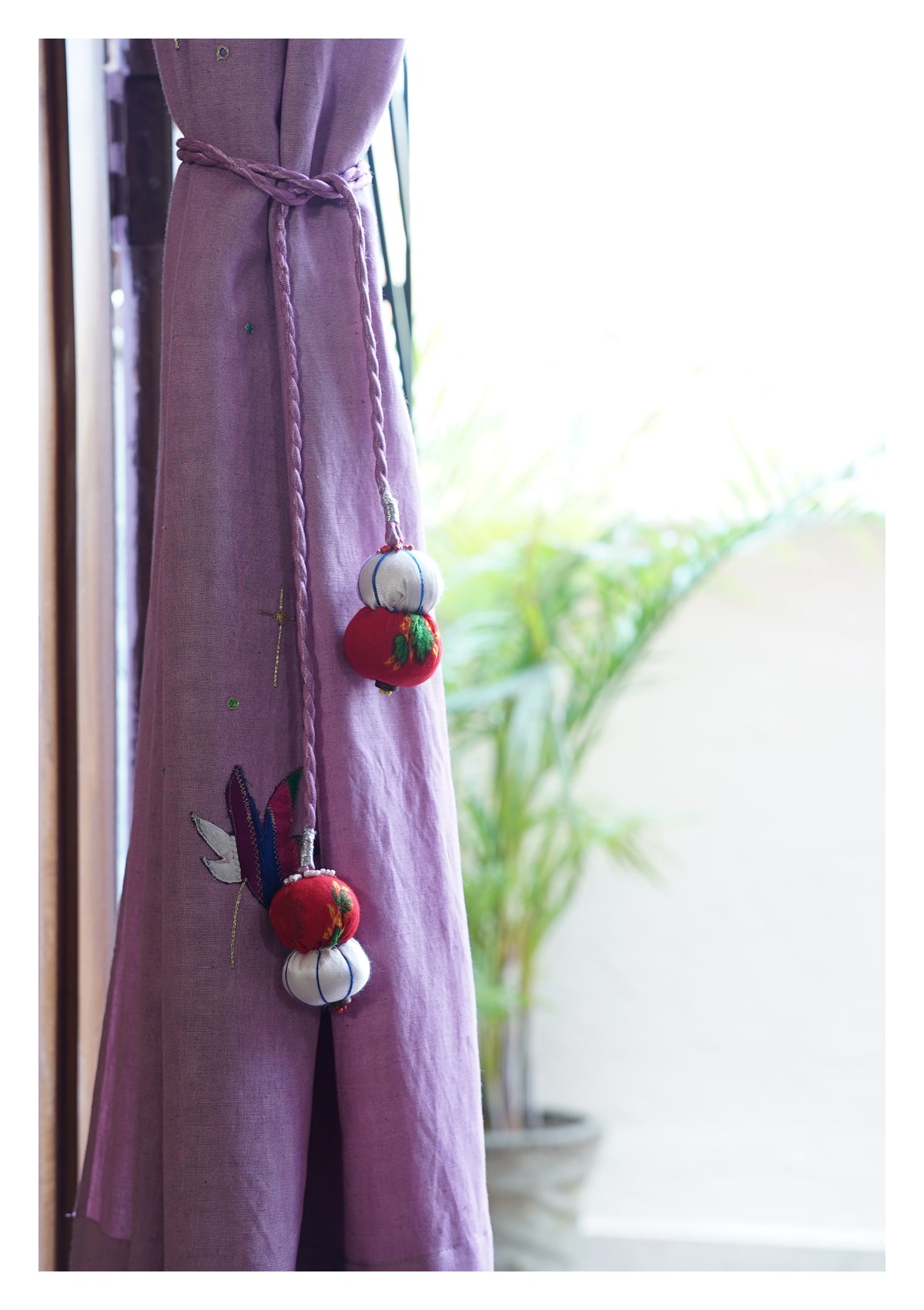 Cannabis Lavender Linen Curtain