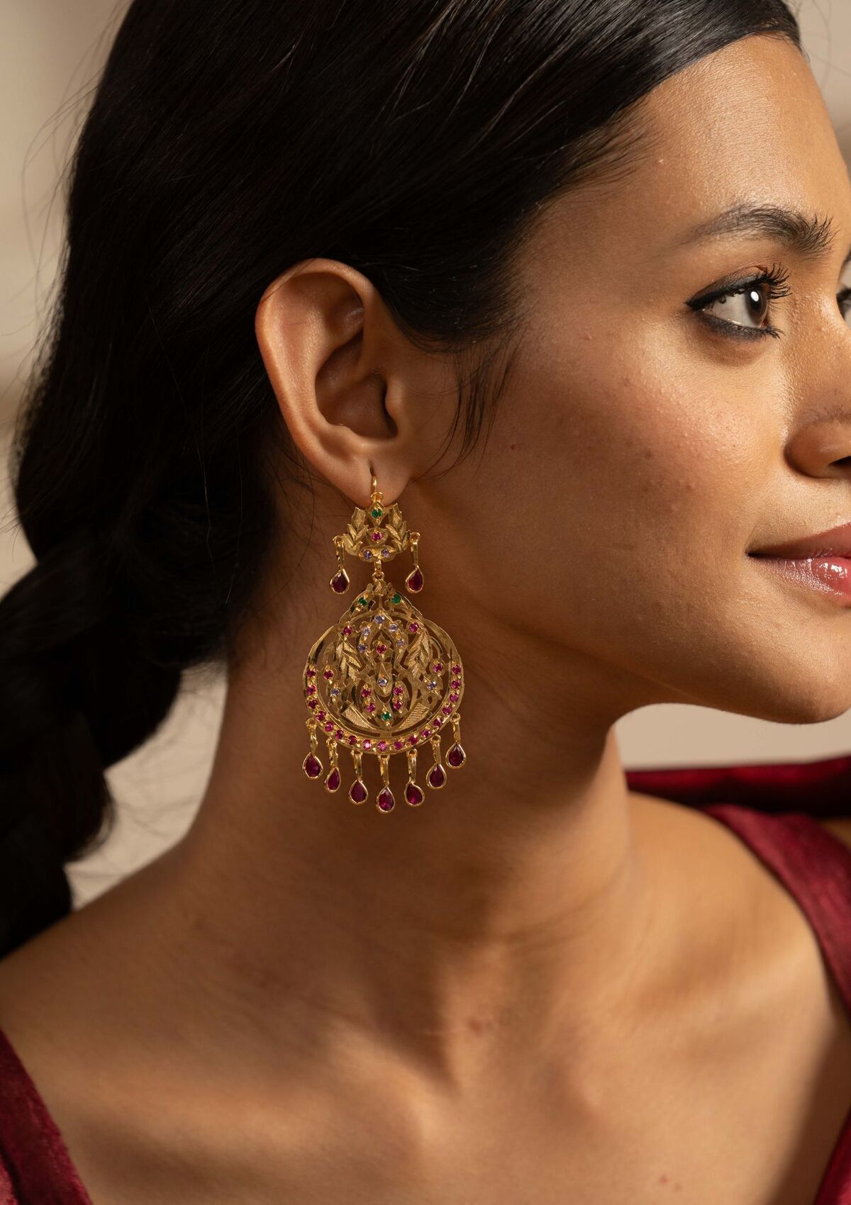 Chanda Gold Tone Earrings