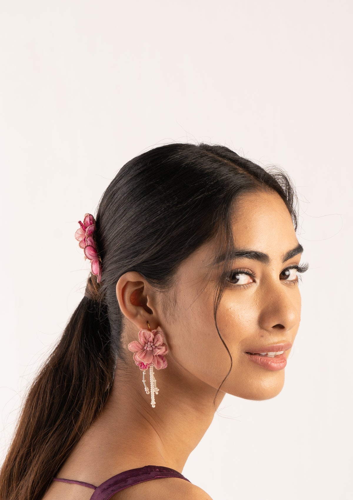 Clara Pink Floral Earrings