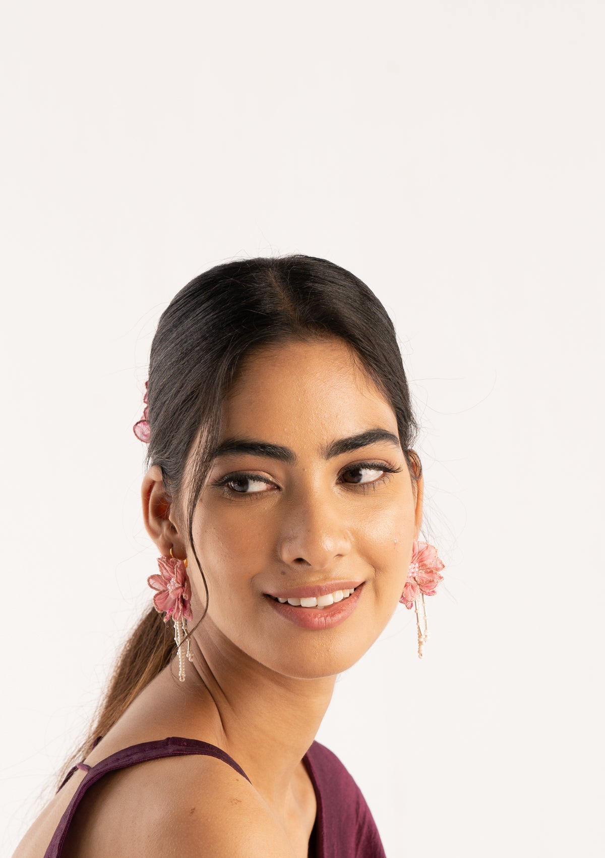 Clara Pink Floral Earrings