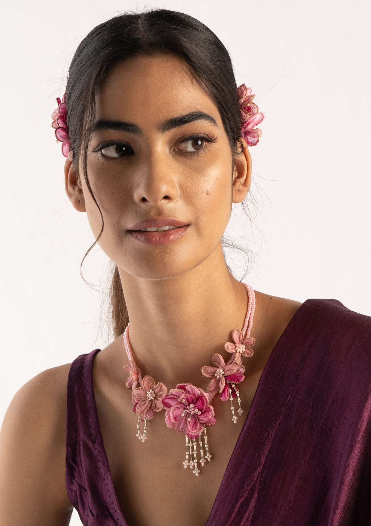 Clara Pink Floral Necklace