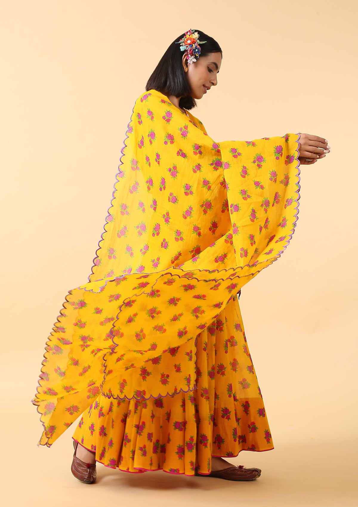 Jhelum Cotton Skirt Blouse Dupatta Set