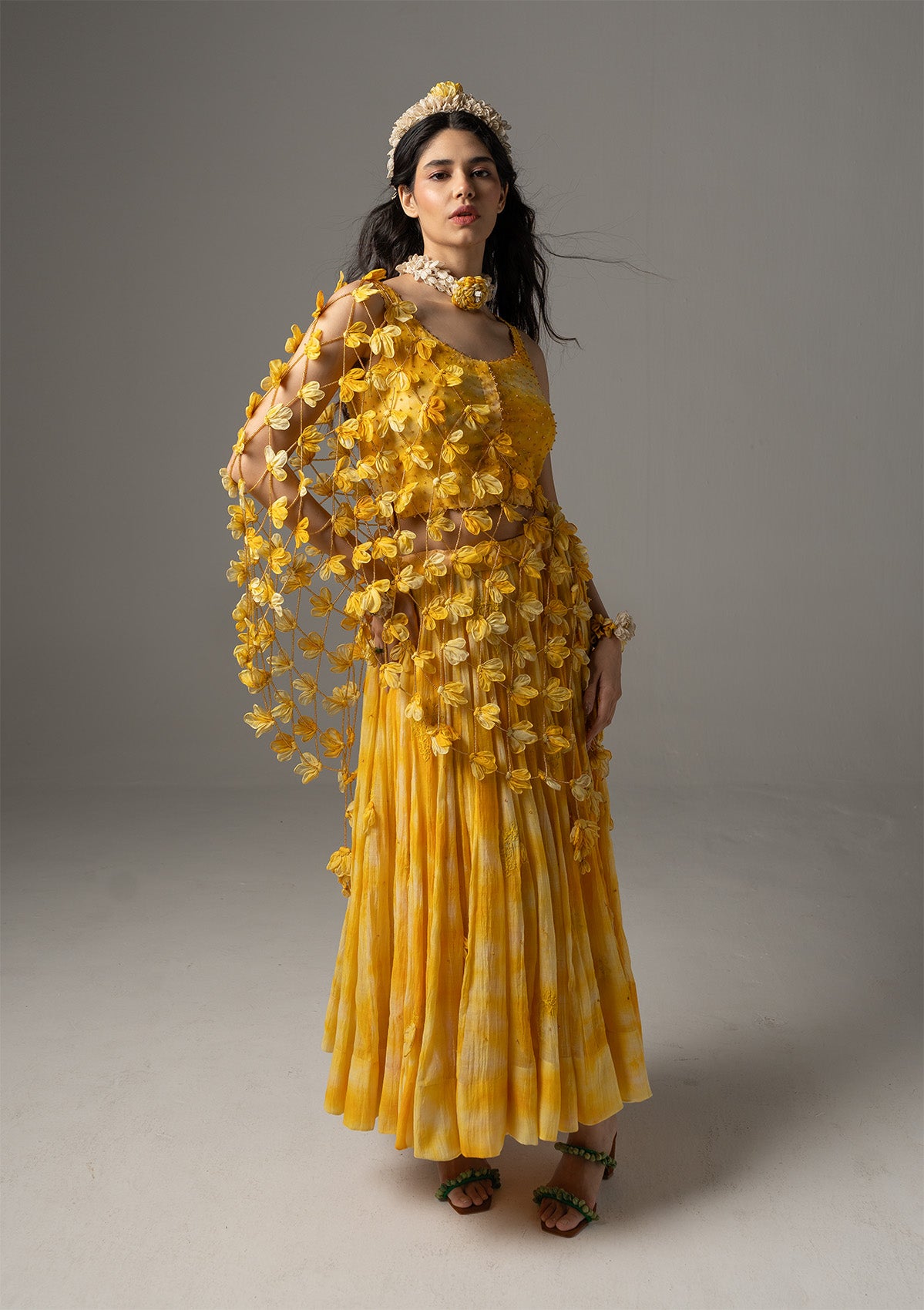 Basanti Skirt, Blouse & Dupatta Set
