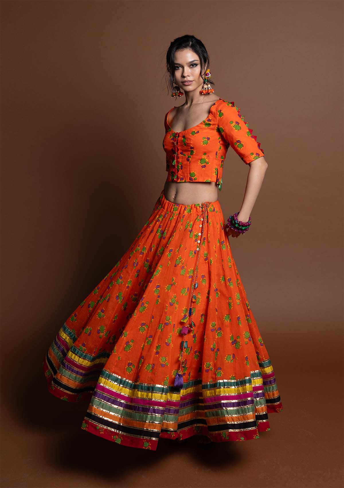 Sajjo Floral Chintz Ghagra & Choli Set