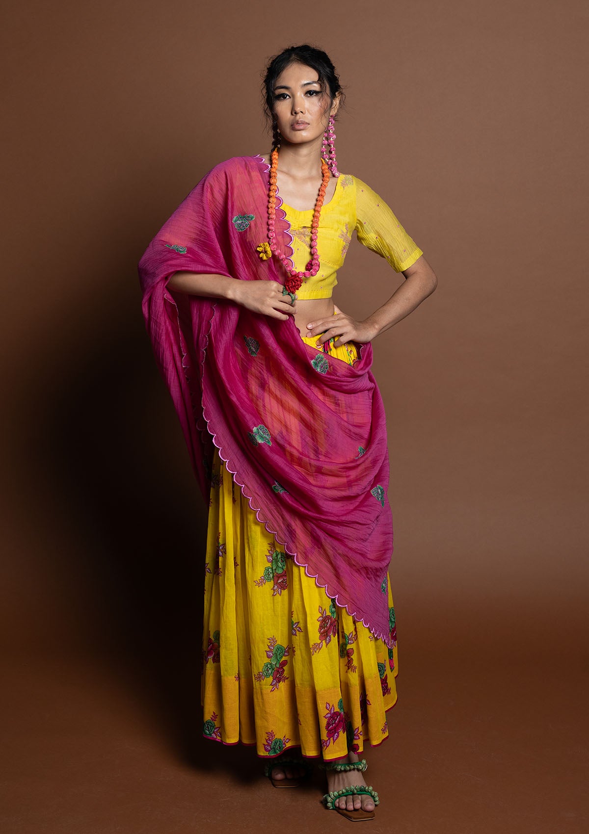 Ghunghati Ghagra, Choli & Dupatta Set
