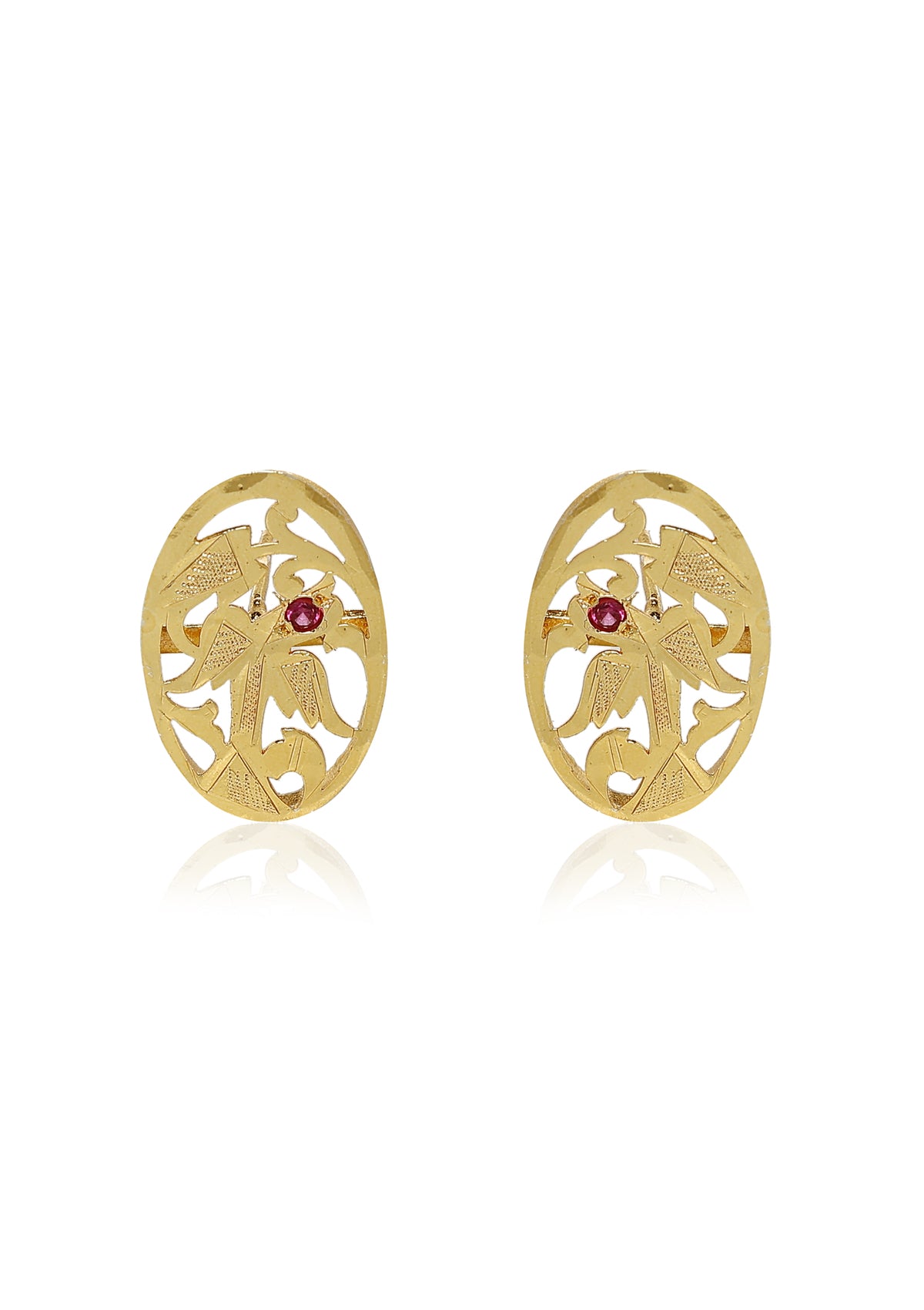 Bijul Gold Tone Silver Studs