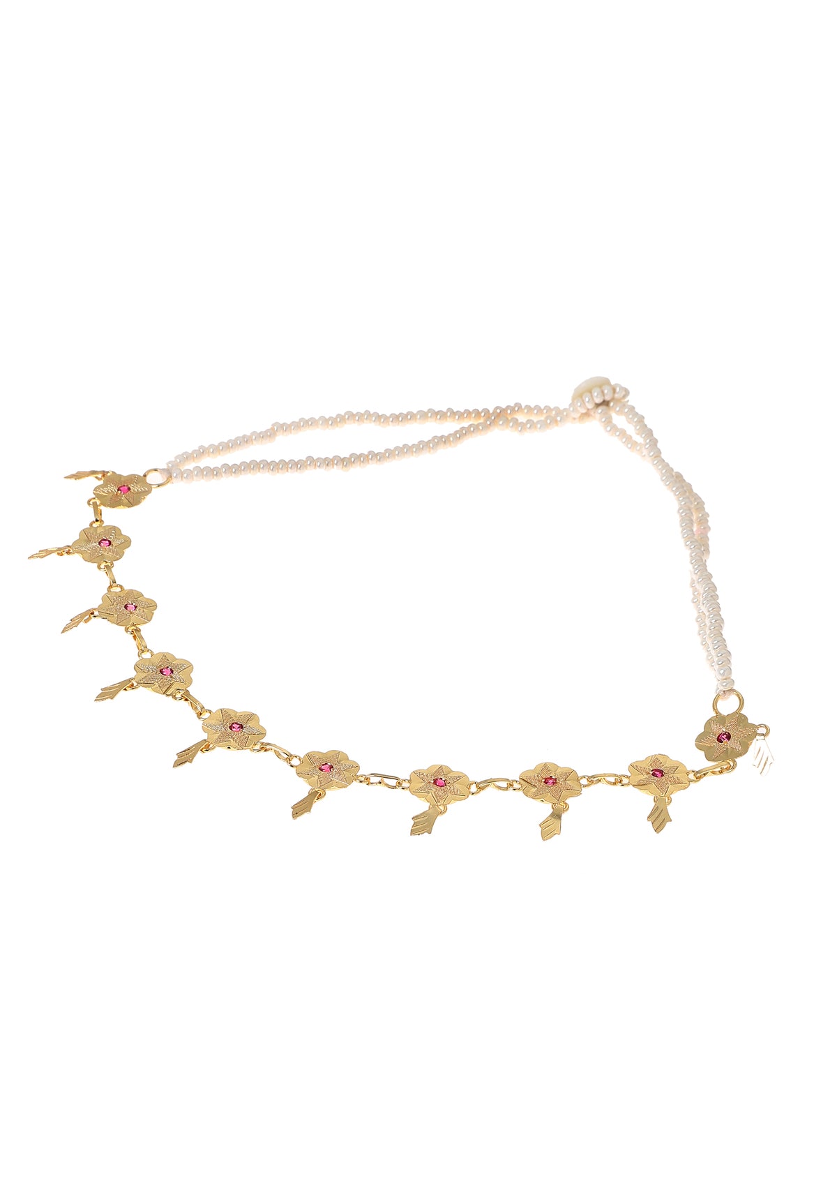 Gulab Gold Tone Silver Necklace