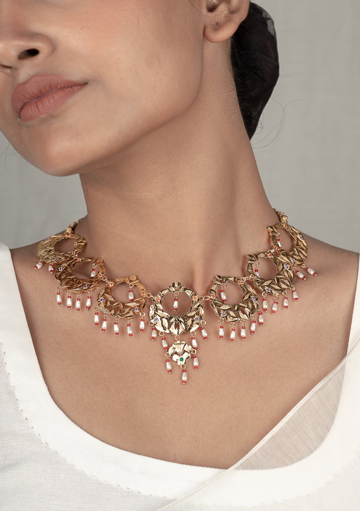 Fadila Gold Tone Silver Necklace