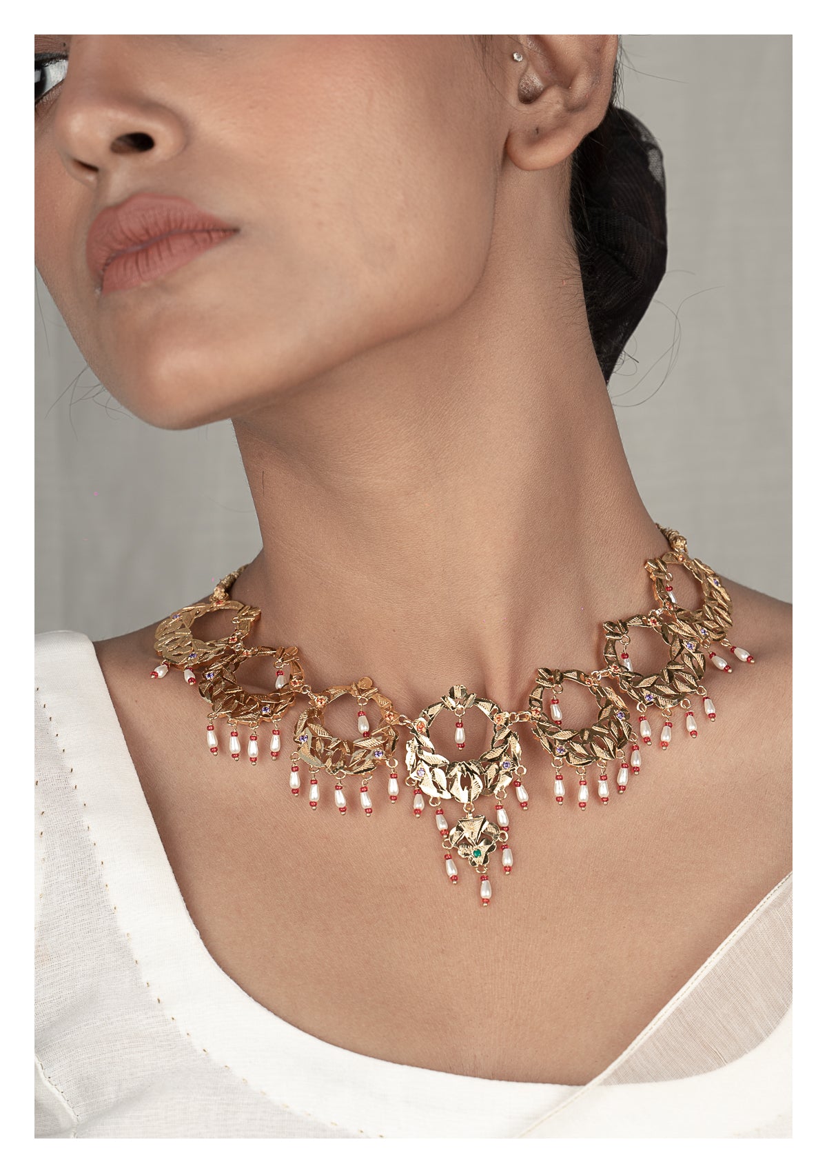 Fadila Gold Tone Silver Necklace