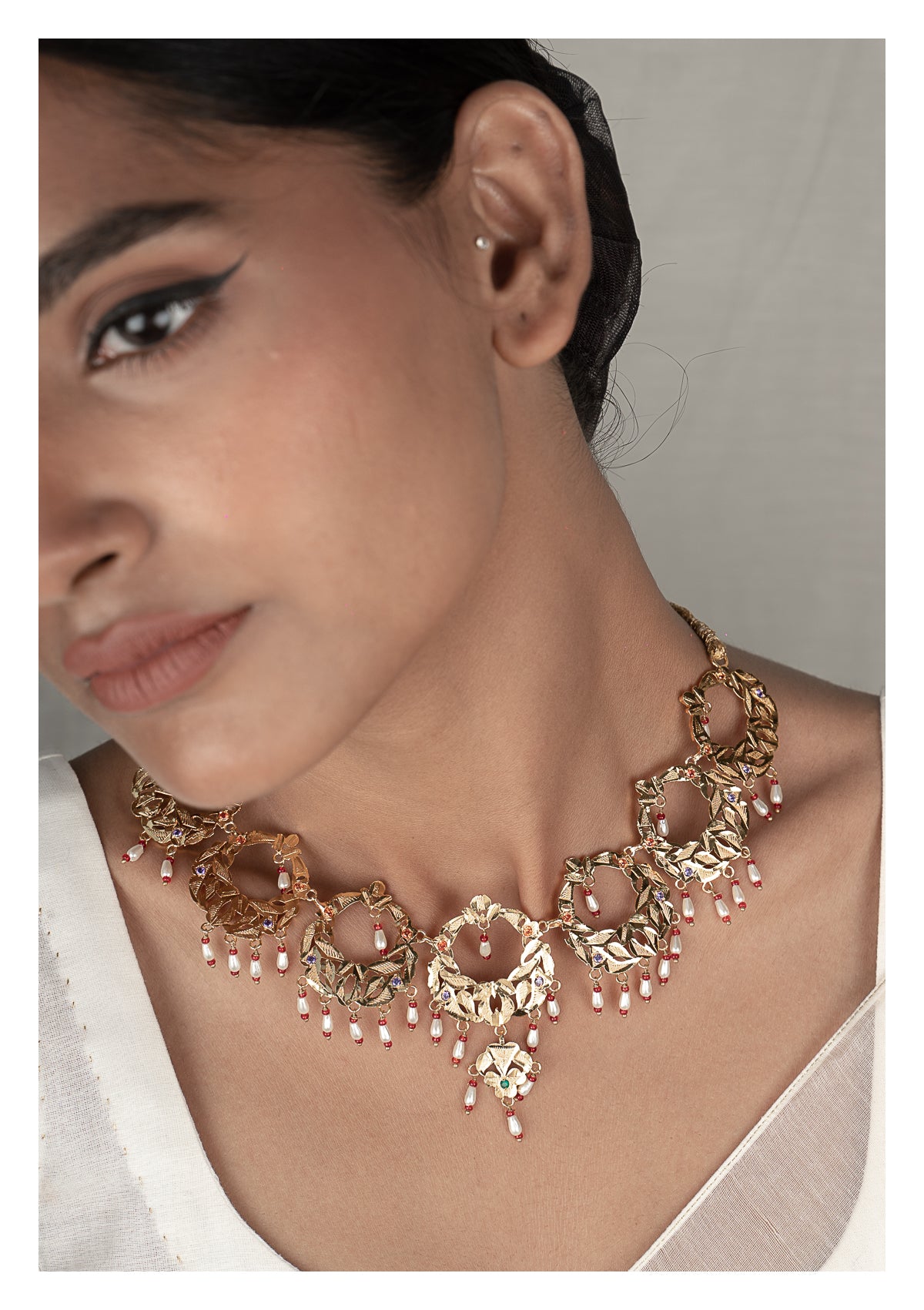 Fadila Gold Tone Silver Necklace