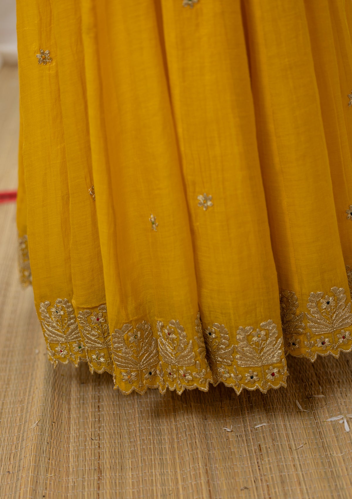 Shayari Yellow Tissue Chanderi Skirt