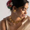 Gauri Gold Tone Silver Necklace & Earrings Set