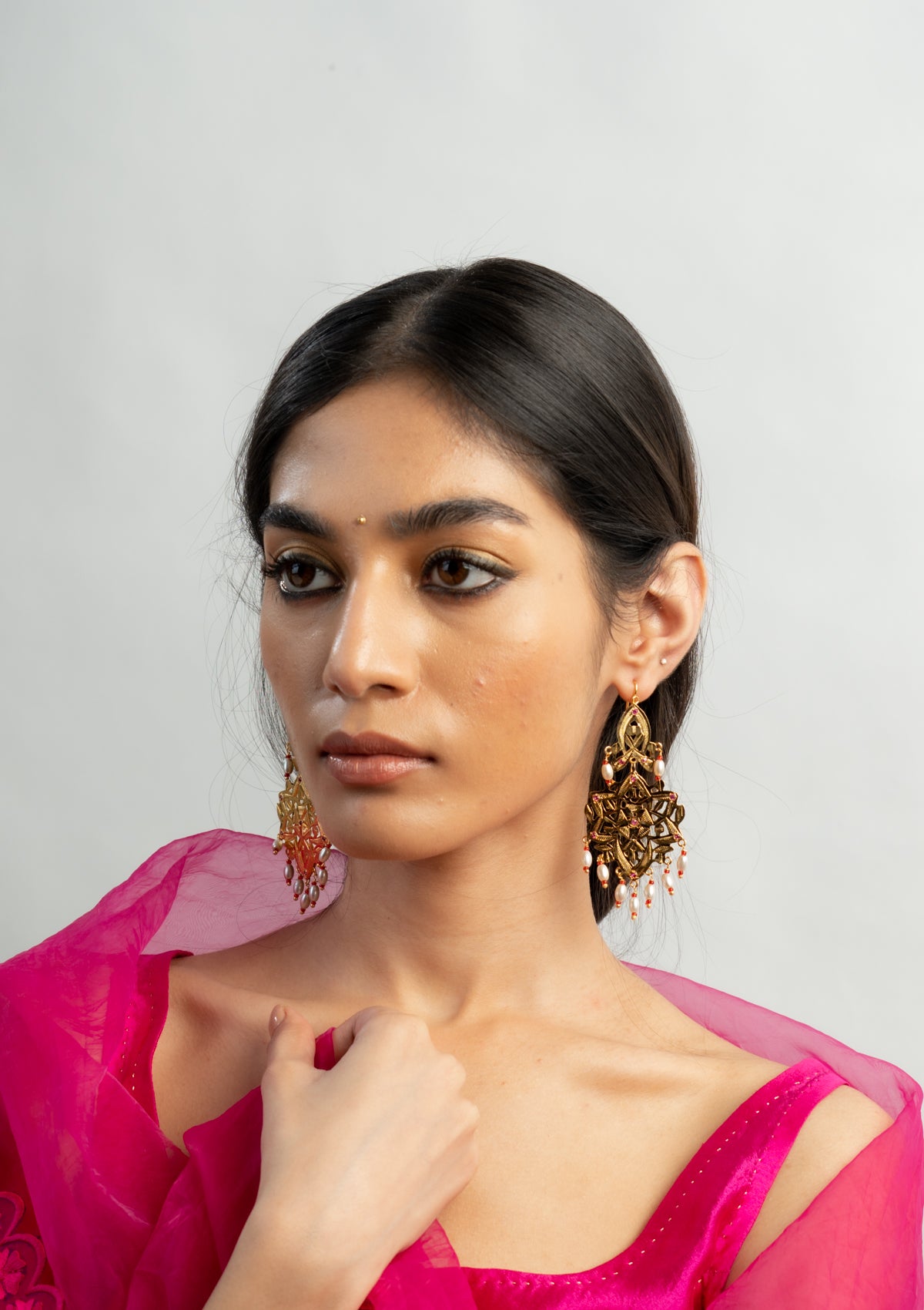 Gopi Gold Tone Silver Earrings