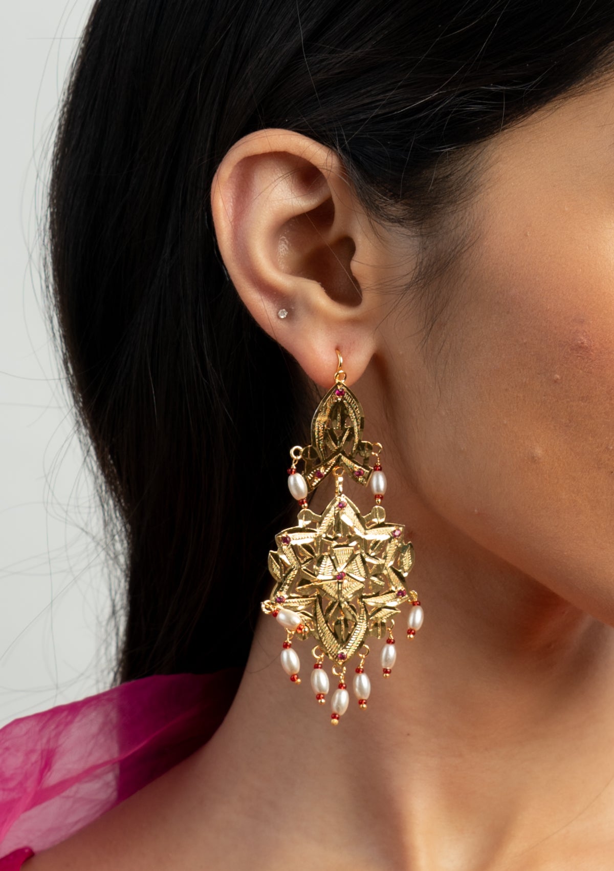 Gopi Gold Tone Silver Earrings