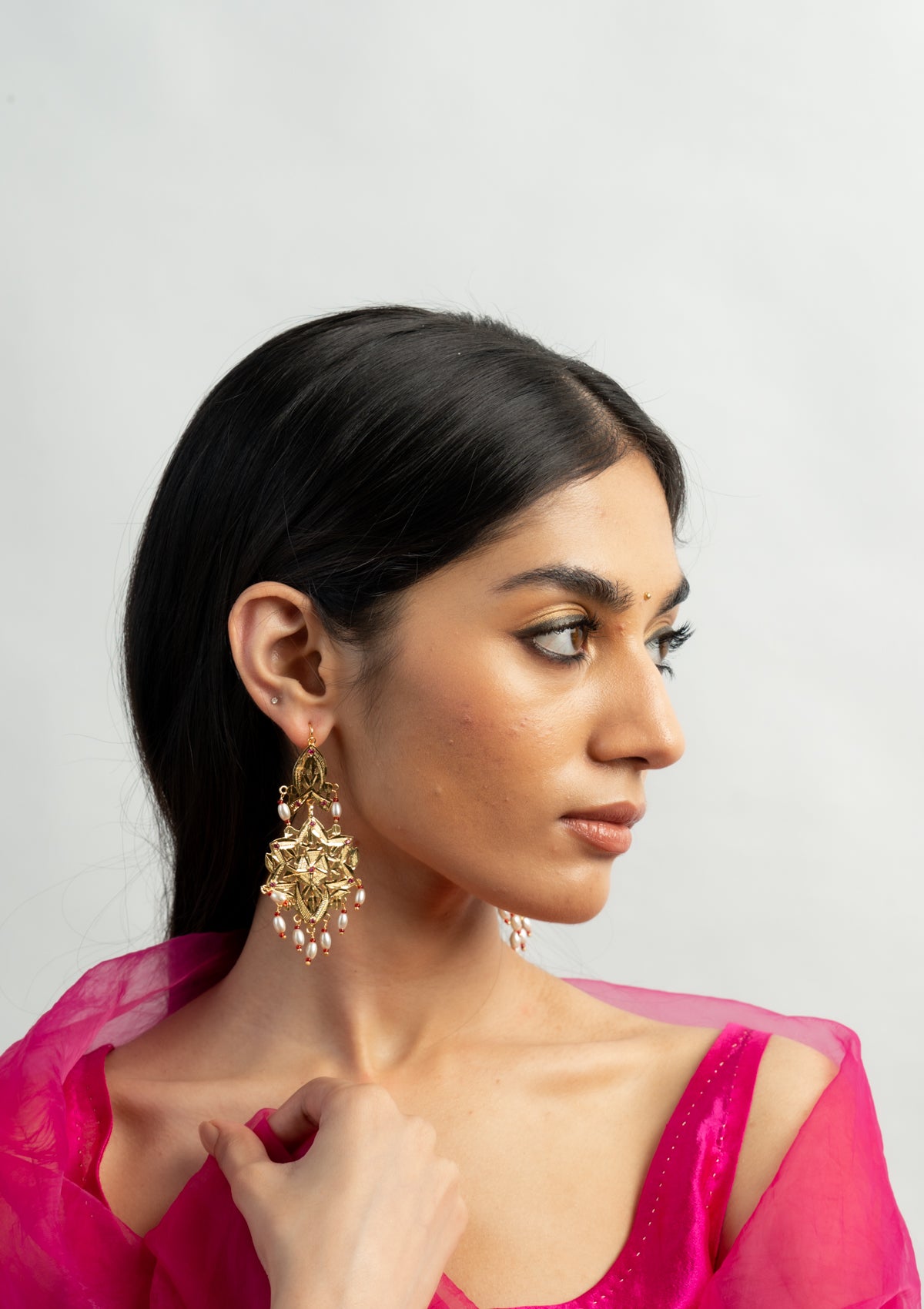 Gopi Gold Tone Silver Earrings