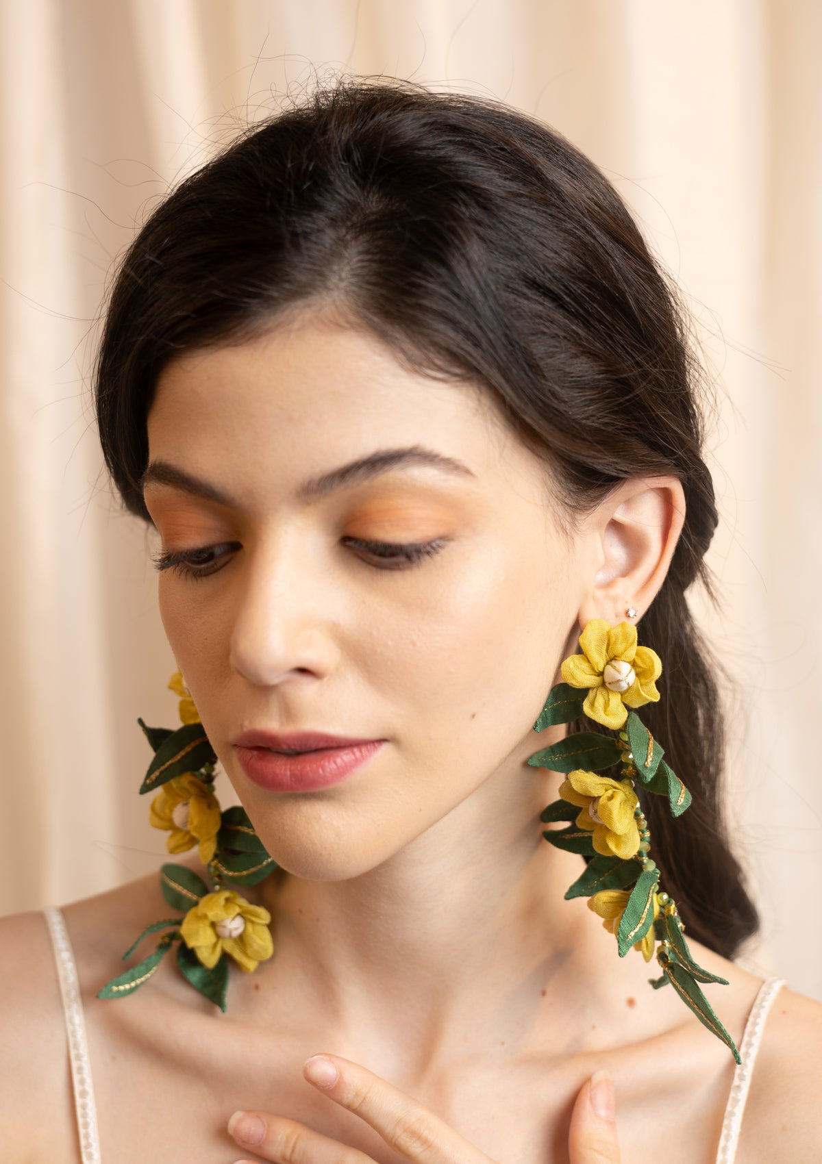 Bel Yellow Floral Earrings