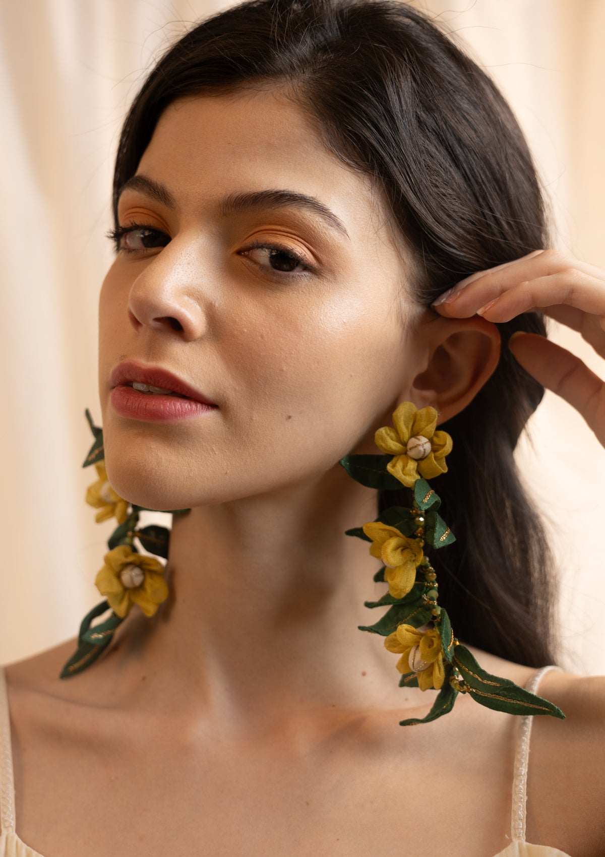 Bel Yellow Floral Earrings