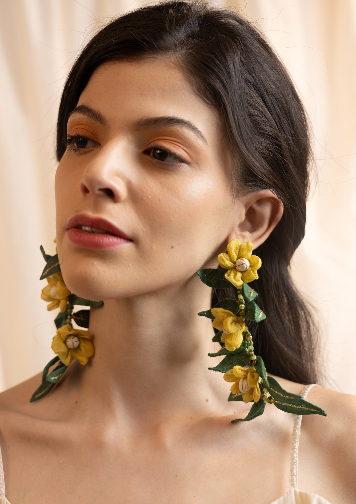 Bel Yellow Floral Earrings