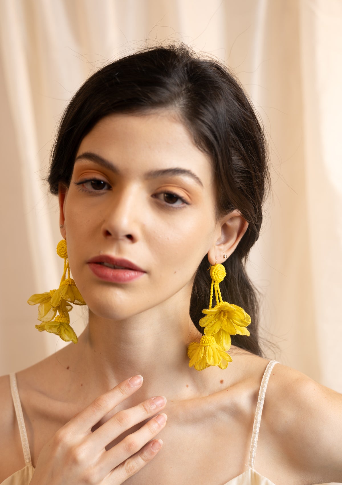 Tulip Yellow Floral Earrings