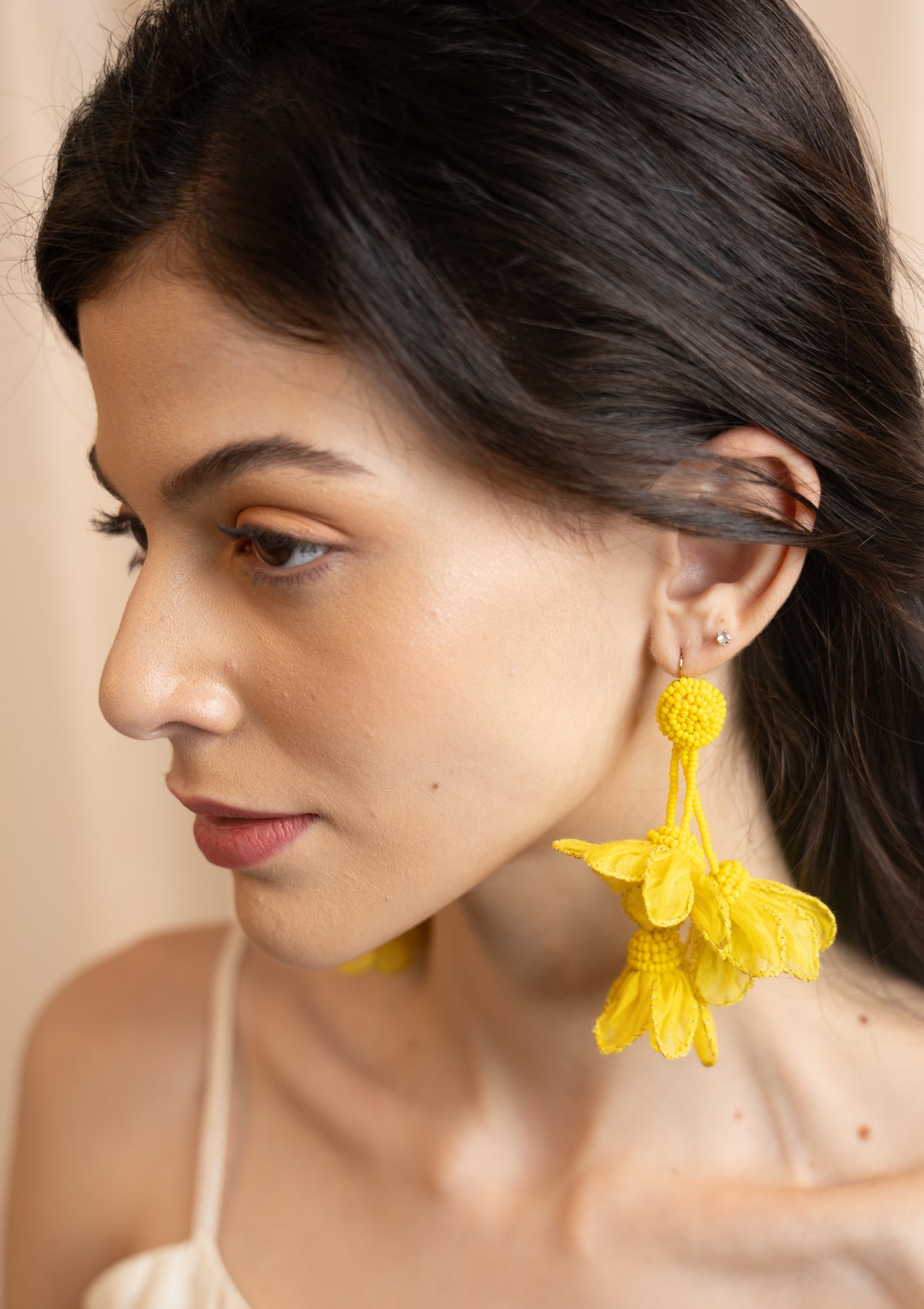 Tulip Yellow Floral Earrings