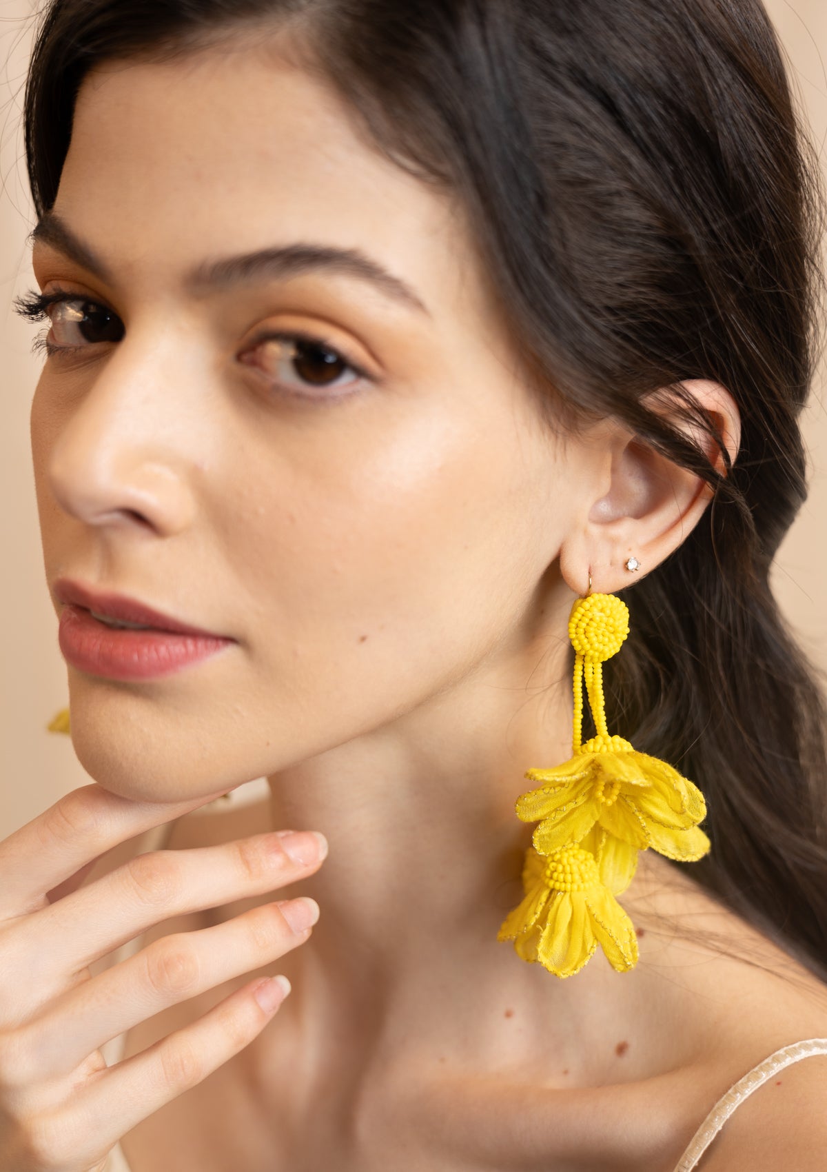 Tulip Yellow Floral Earrings