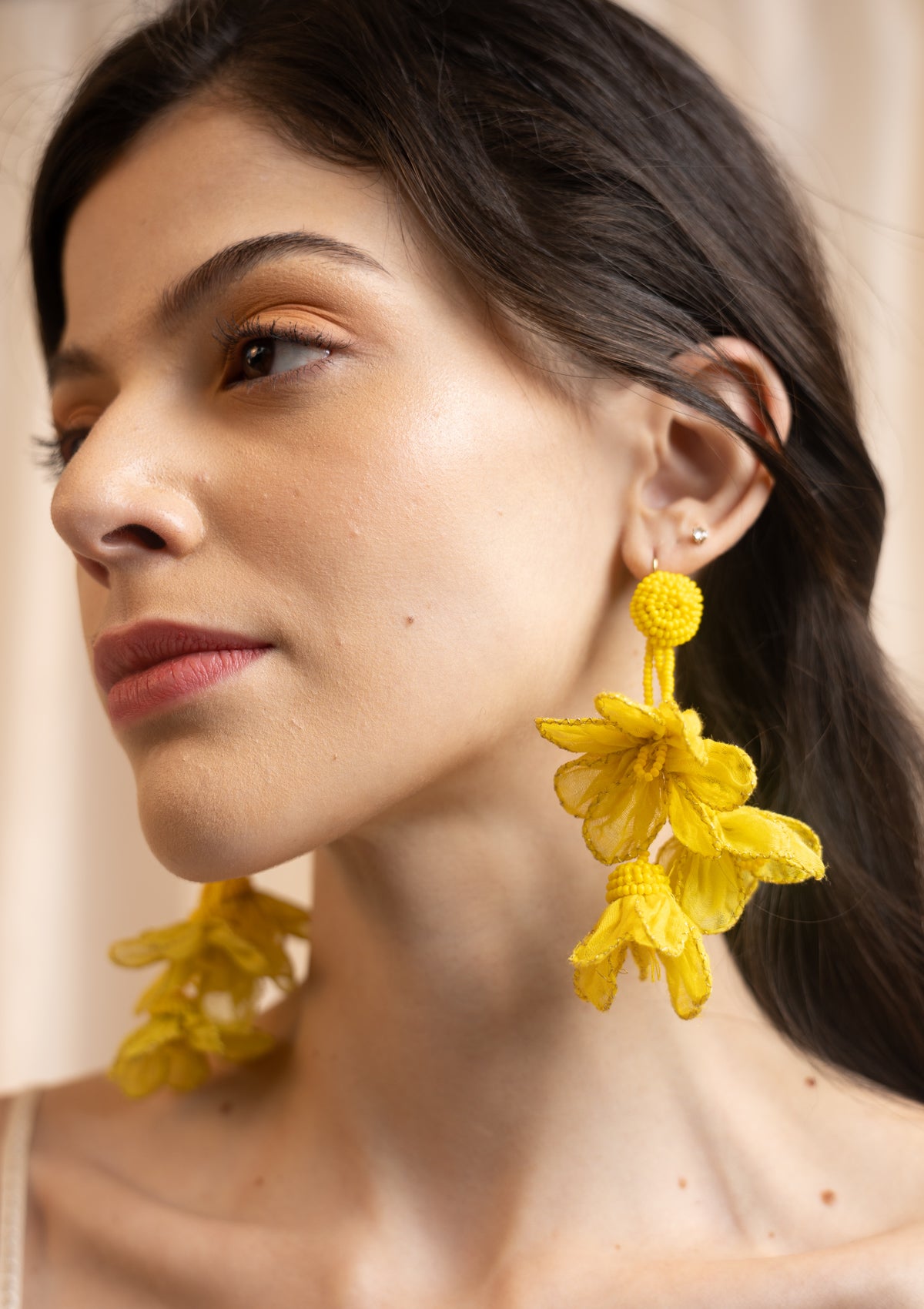 Tulip Yellow Floral Earrings