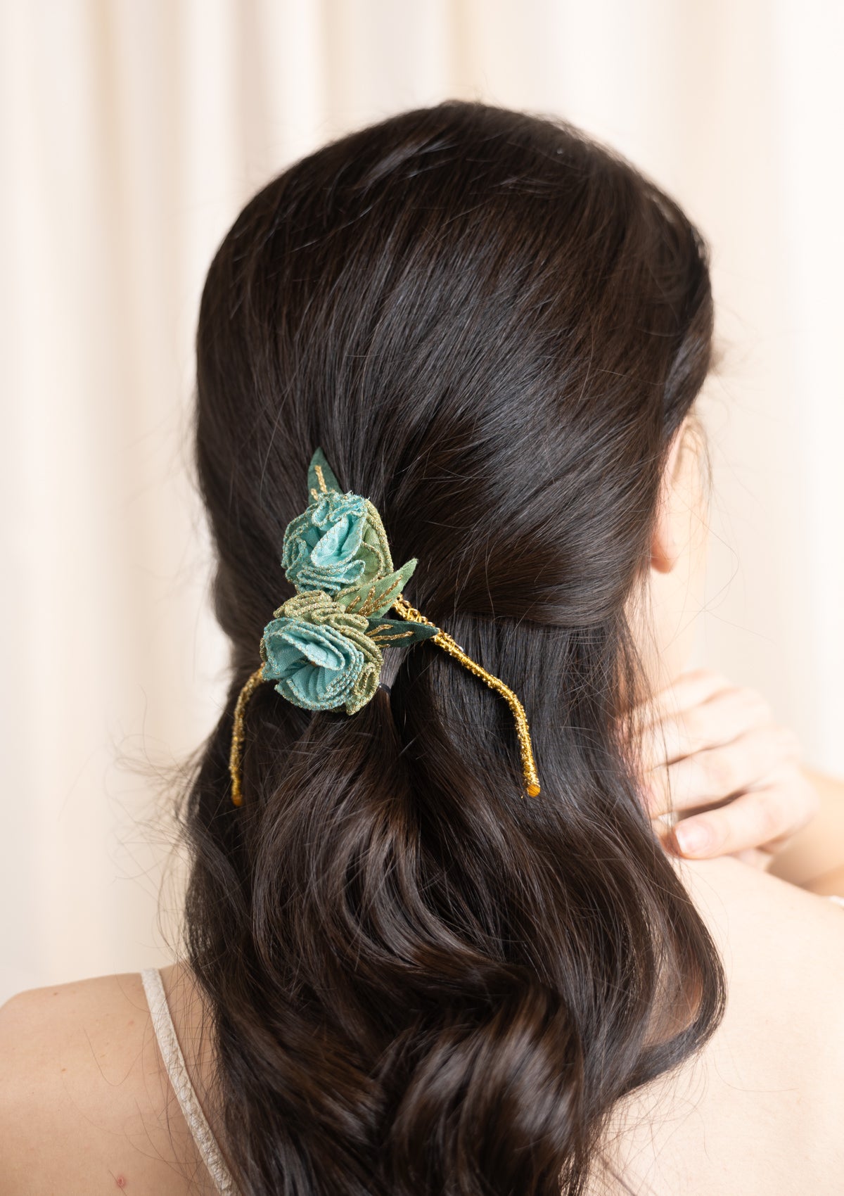 Lapisa Blue Floral Comb Clip- Set of 2