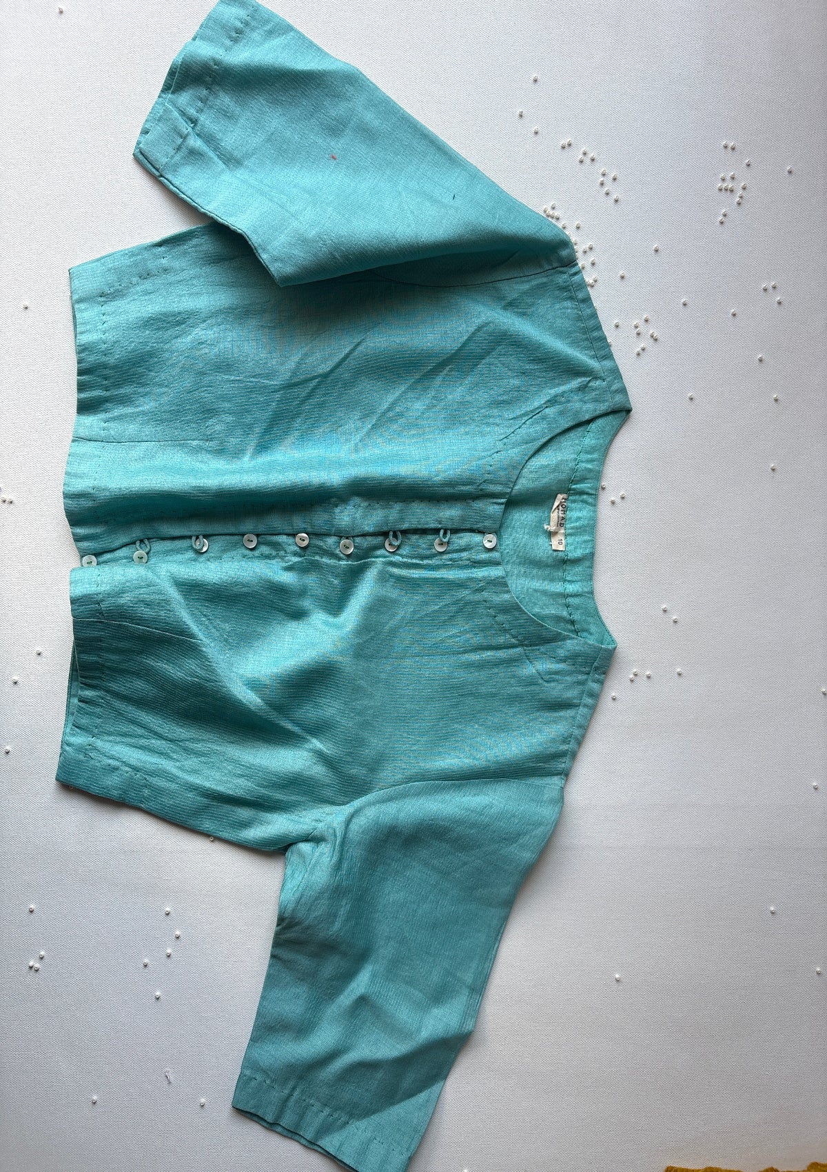 Deep Sea Chanderi Top - Size Medium
